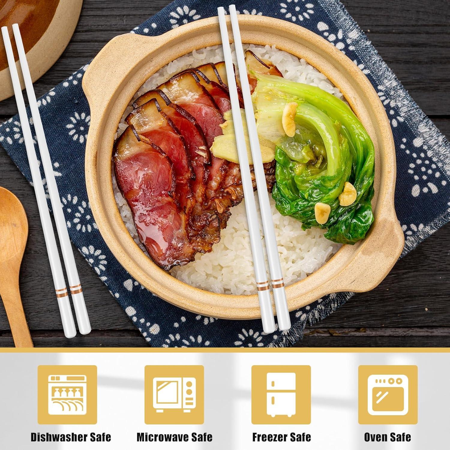 Palillos de Cerámica PLMMOUT 5 Pares 24.77 cm Dorados