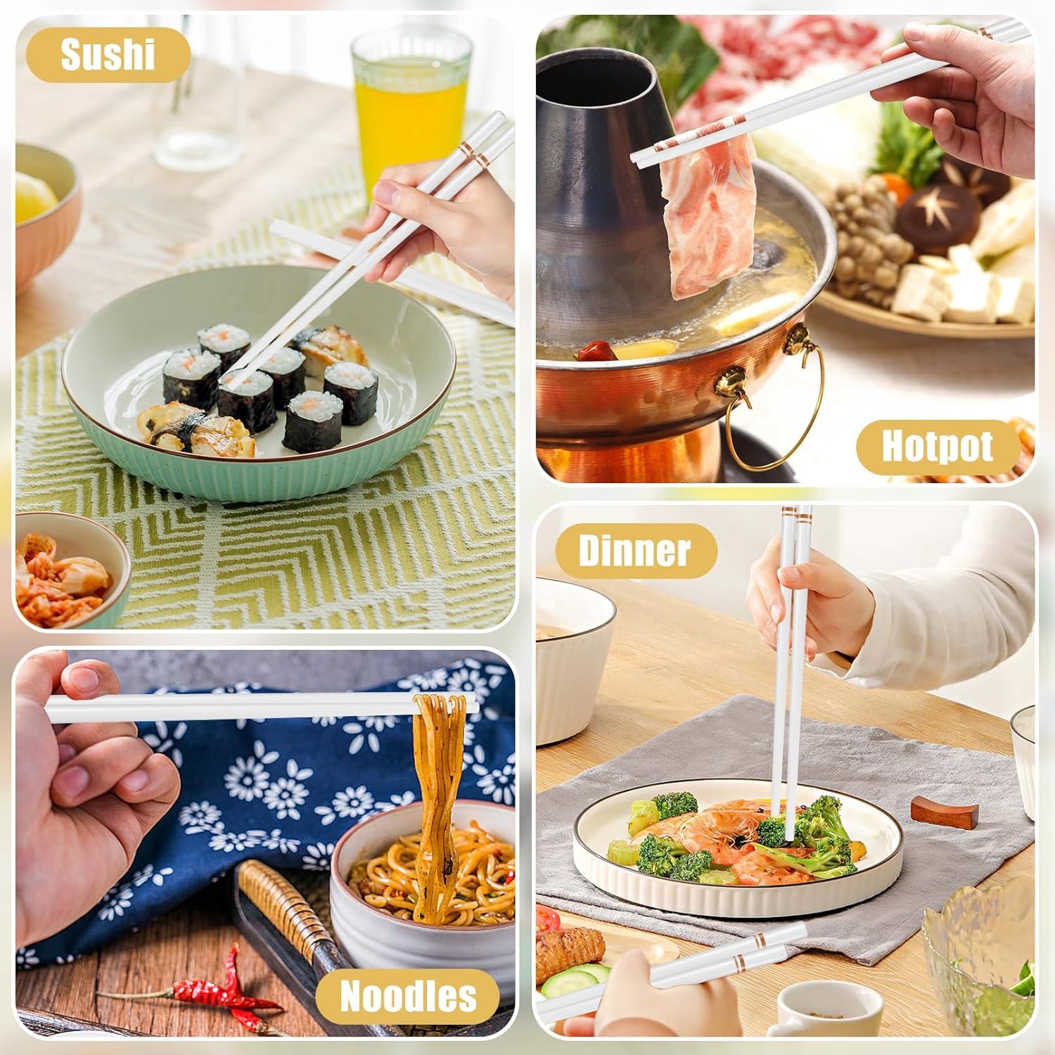 Palillos de Cerámica PLMMOUT 5 Pares 24.77 cm Dorados