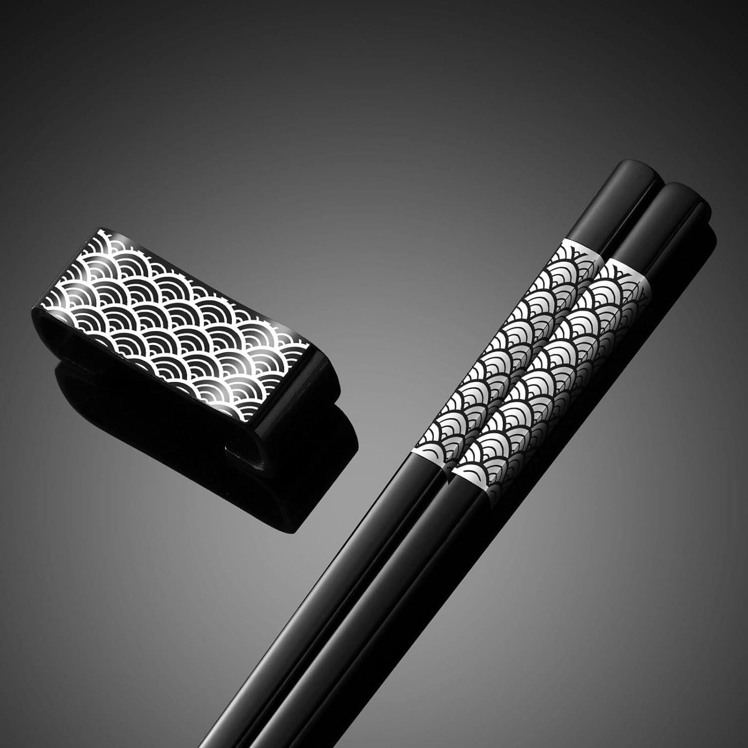 Palillos de metal reutilizables TIICOO 23.5 cm acero inoxidable