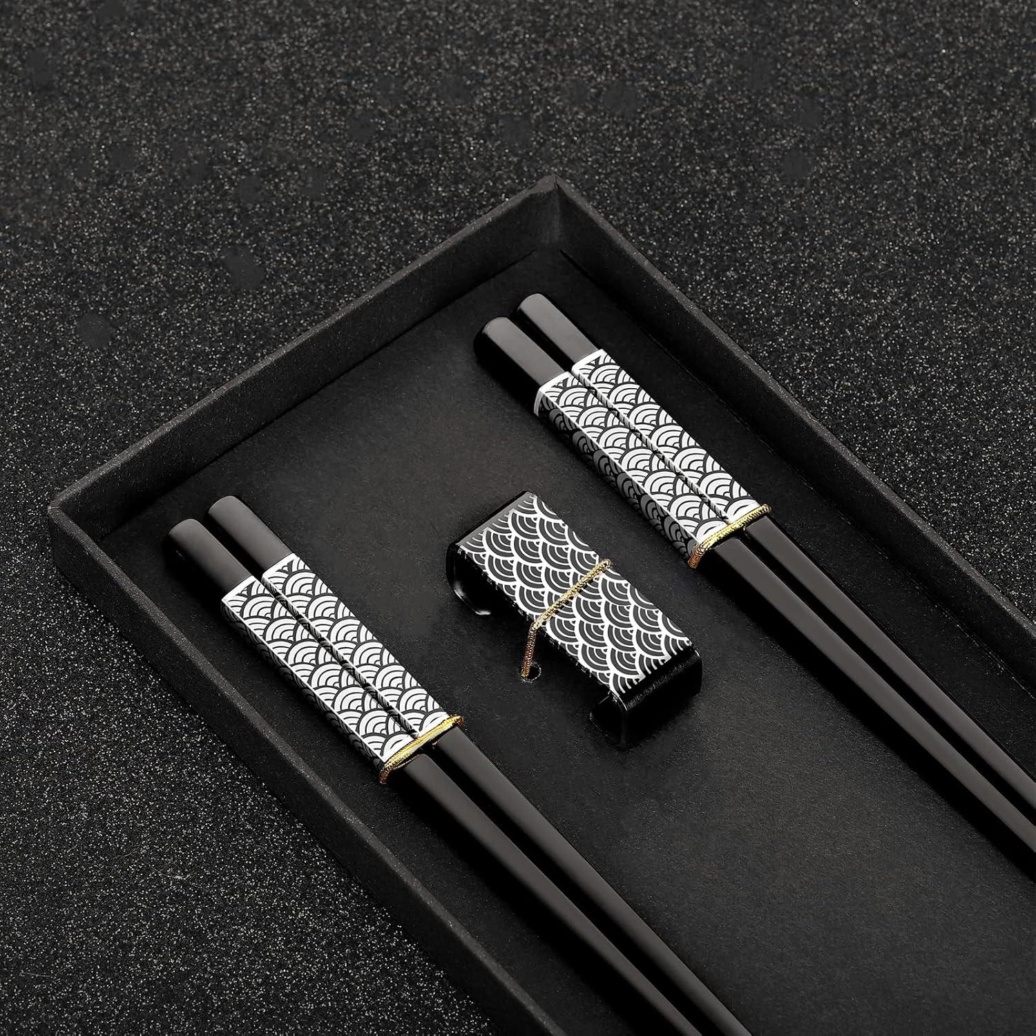 Palillos de metal reutilizables TIICOO 23.5 cm acero inoxidable