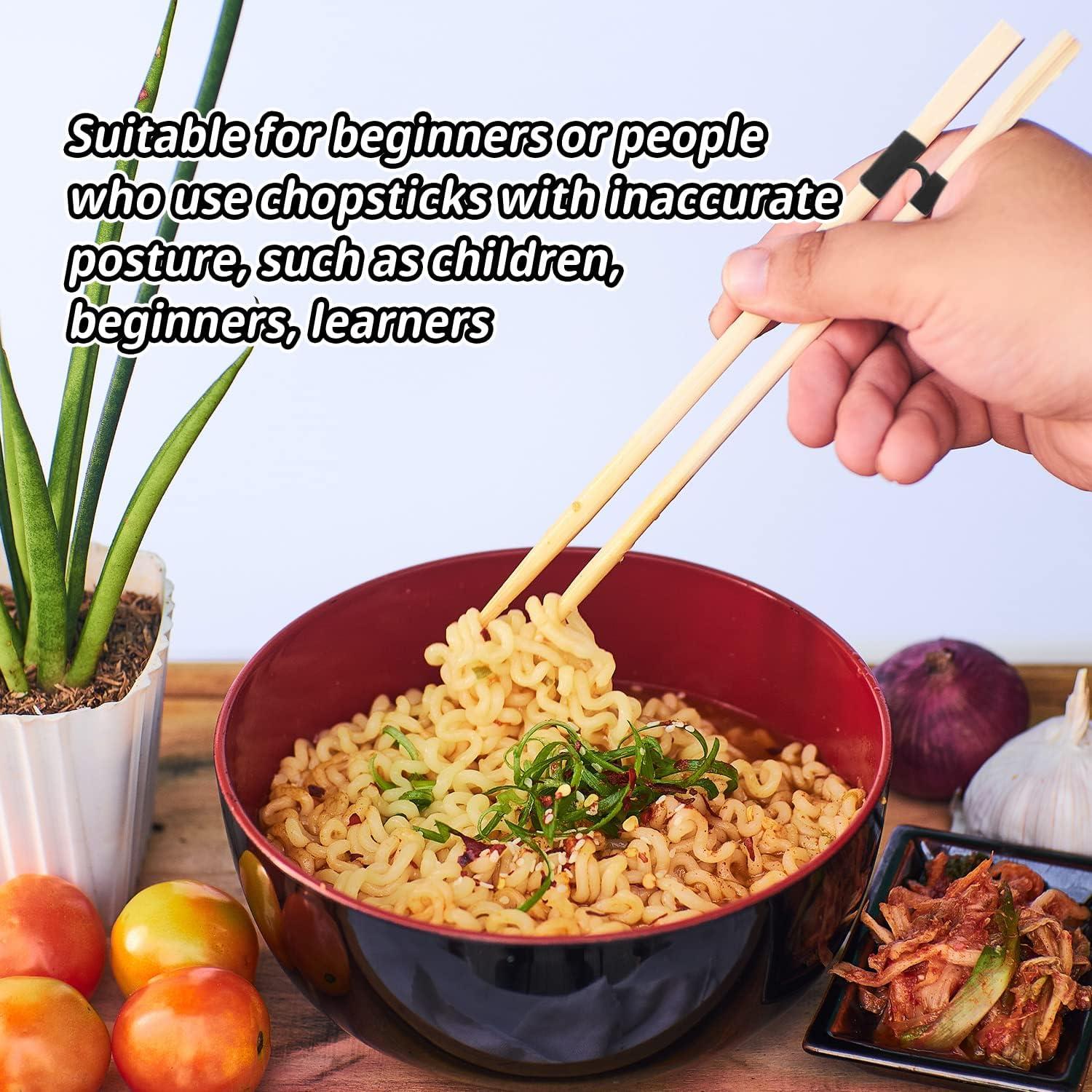 24 Piezas Ayudantes Reutilizables de Palillos Plásticos Negros