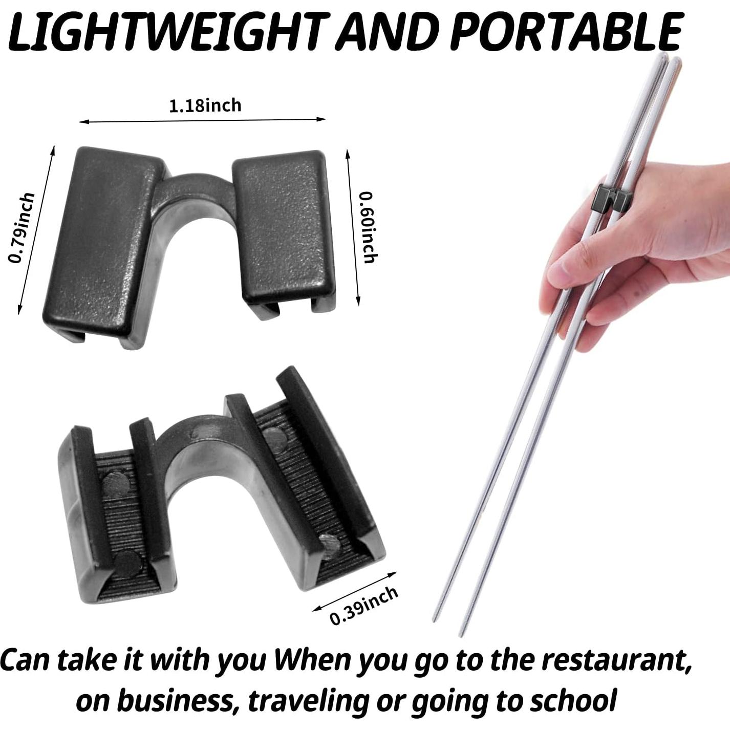 24 Piezas Ayudantes Reutilizables de Palillos Plásticos Negros