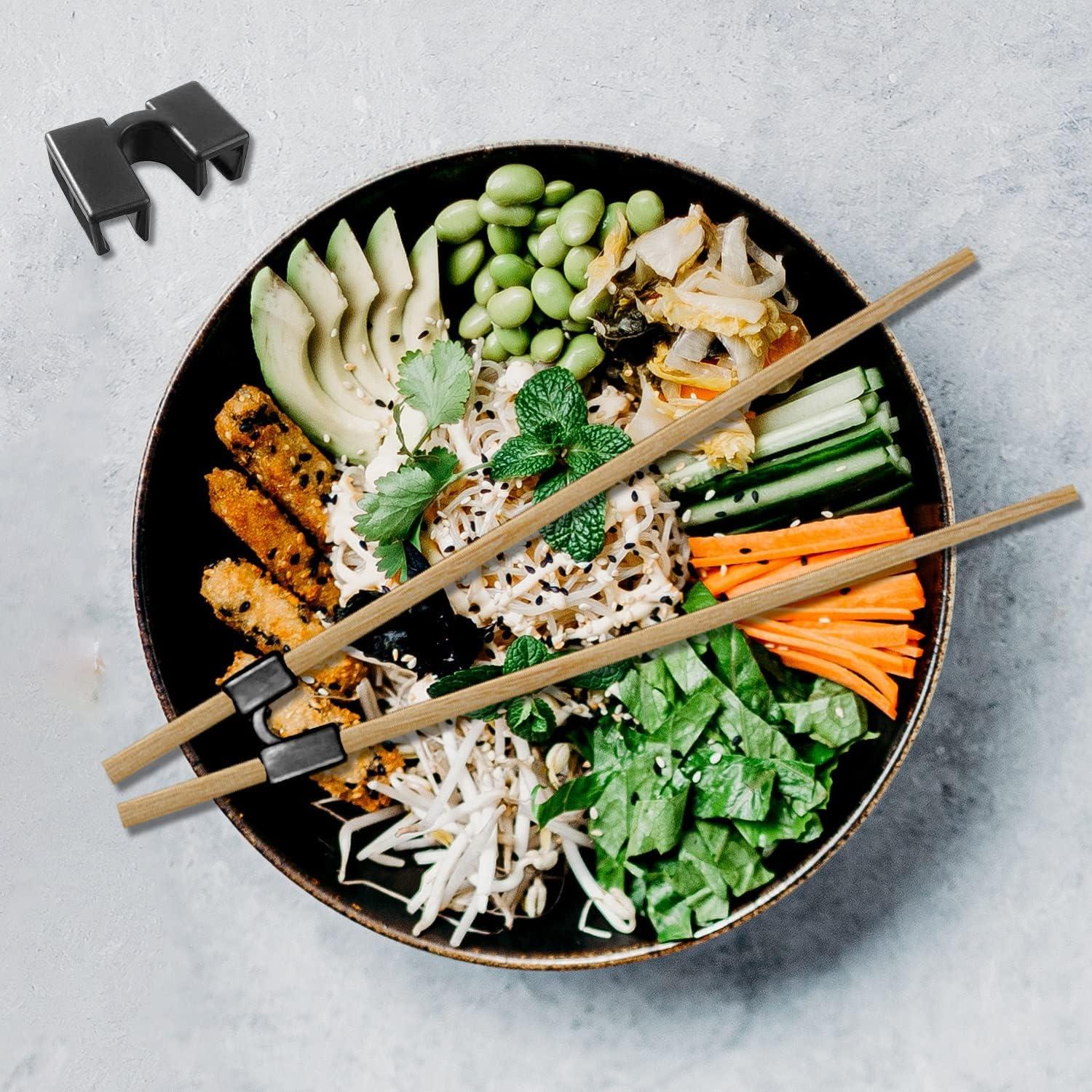 24 Piezas Ayudantes Reutilizables de Palillos Plásticos Negros