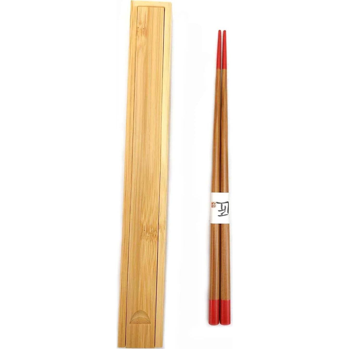 Palillos de Bambú Portátiles JapanBargain 2214 Estuche Rojo