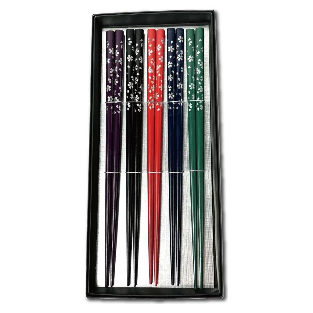 Juego de Palillos Japoneses Premium Terra MK020 - 5 Pares de Madera