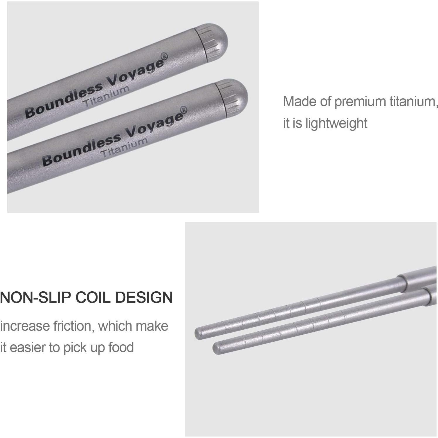 Palillos Telescópicos de Titanio Boundless Voyage Ti1004T 19.8cm