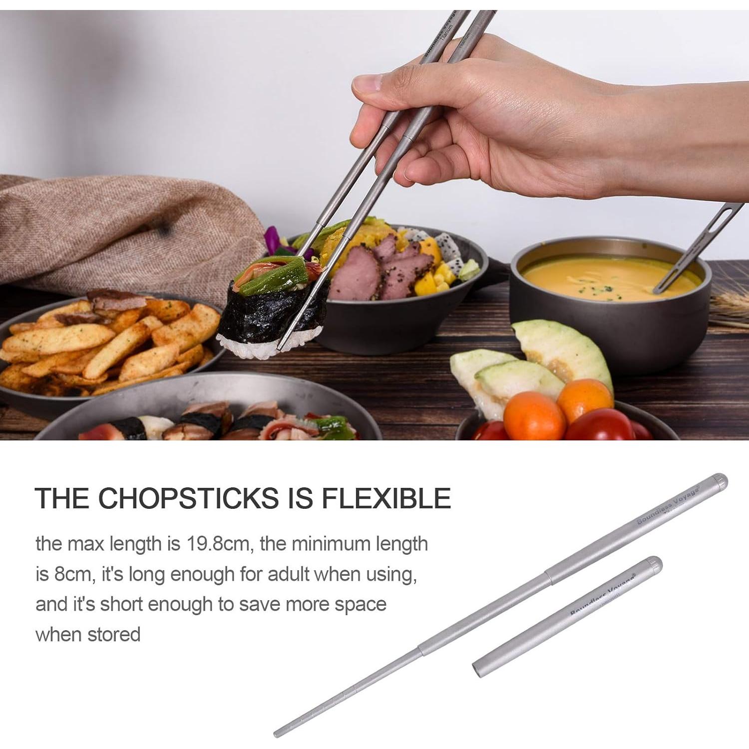 Palillos Telescópicos de Titanio Boundless Voyage Ti1004T 19.8cm