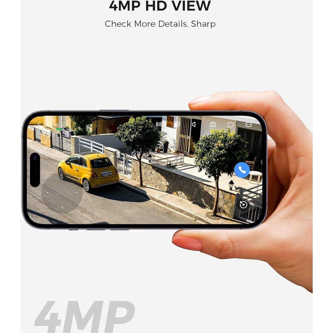 Cámara de Seguridad Solar Hiseeu 4MP Inalámbrica 4 Cámaras