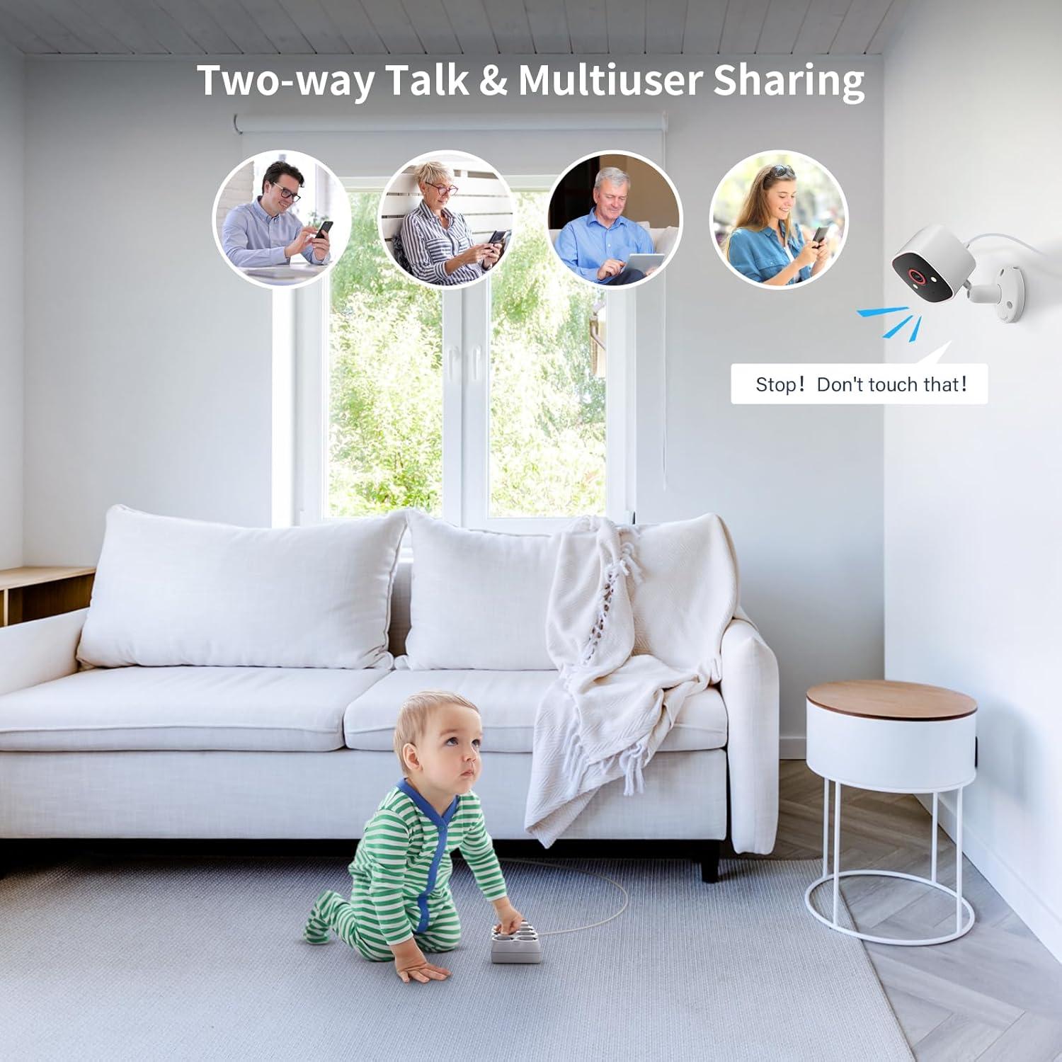 Cámara de Seguridad Jennov A31 2K HD WiFi IP66 Interior/Exterior