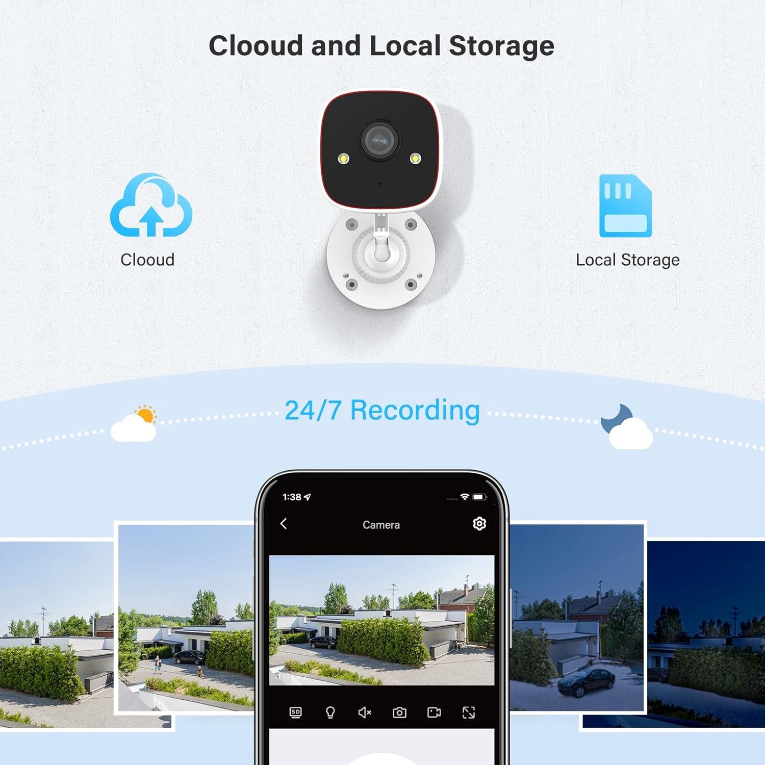 Cámara de Seguridad Jennov A31 2K HD WiFi IP66 Interior/Exterior