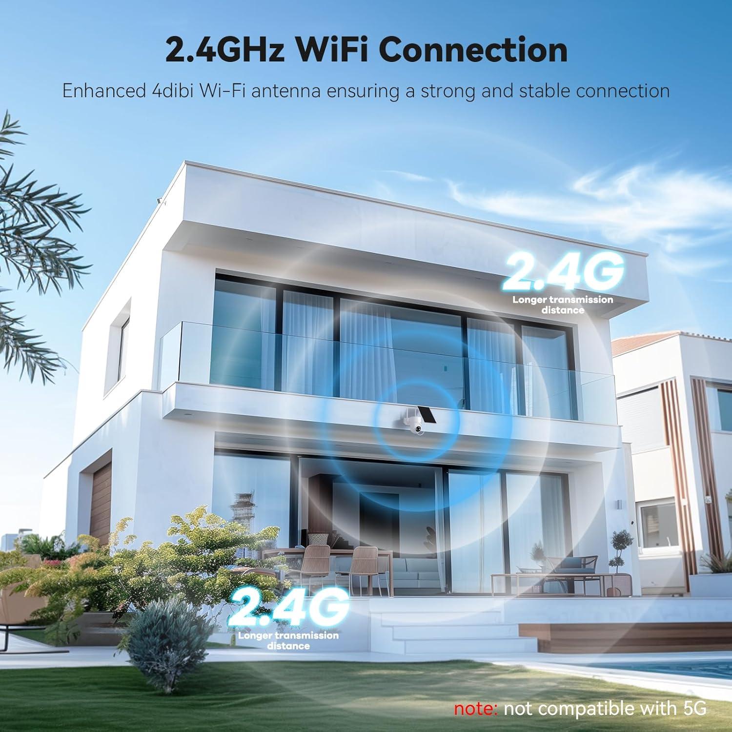 Cámara Solar Inalámbrica ELYSOO 2K 360° Visión Nocturna