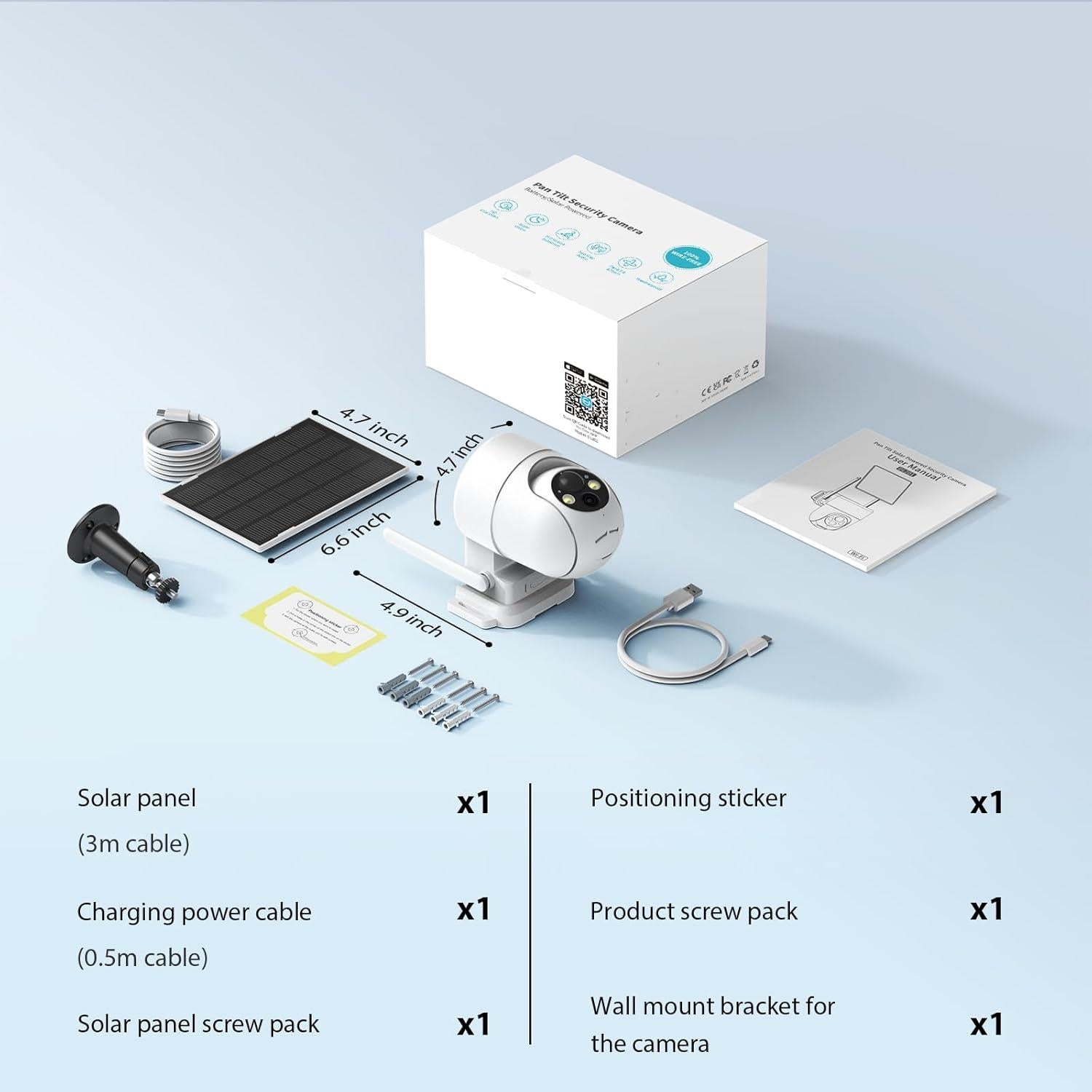 Cámara Solar Inalámbrica ELYSOO 2K 360° Visión Nocturna