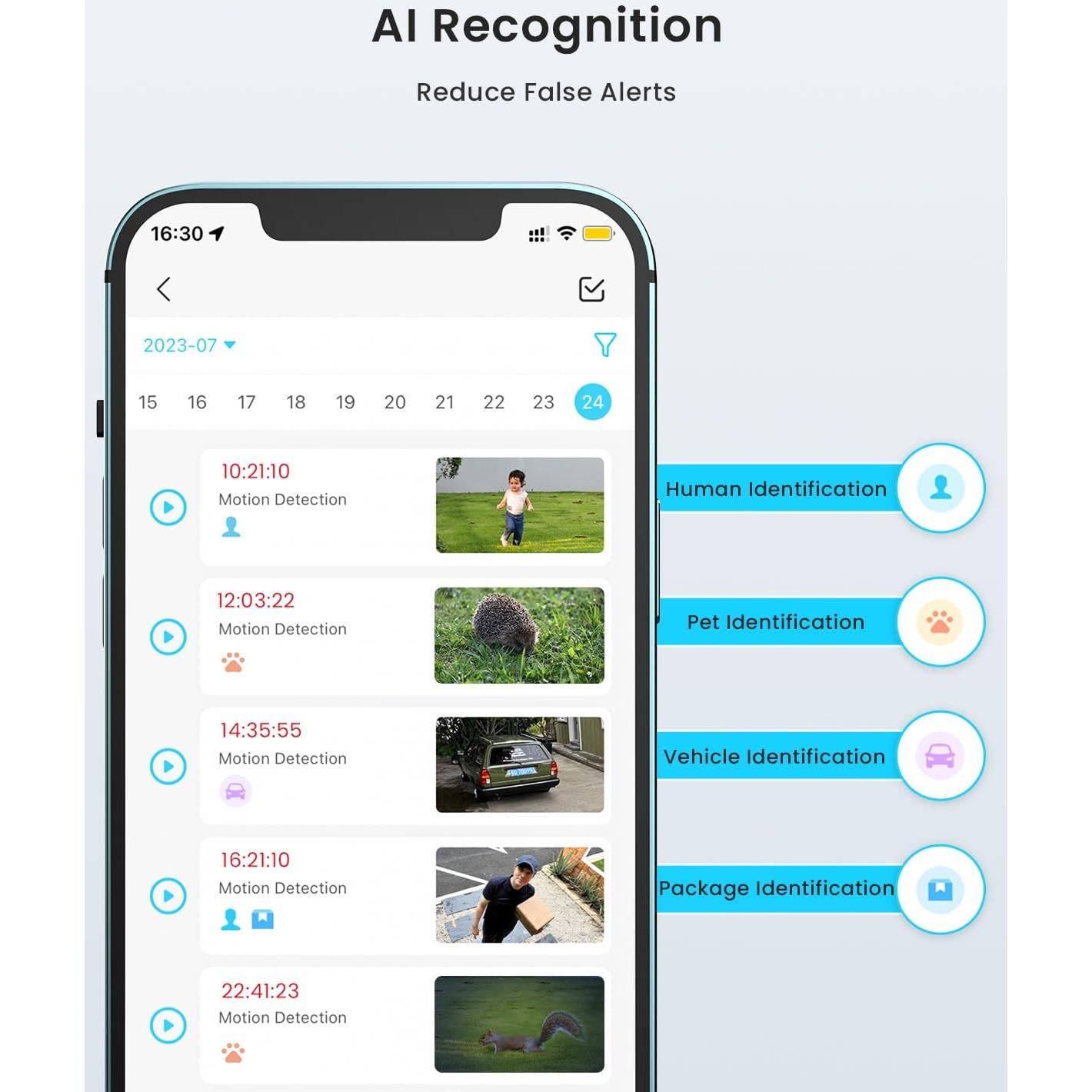 Cámara de Seguridad Inalámbrica ieGeek 2K con Alarma y AI