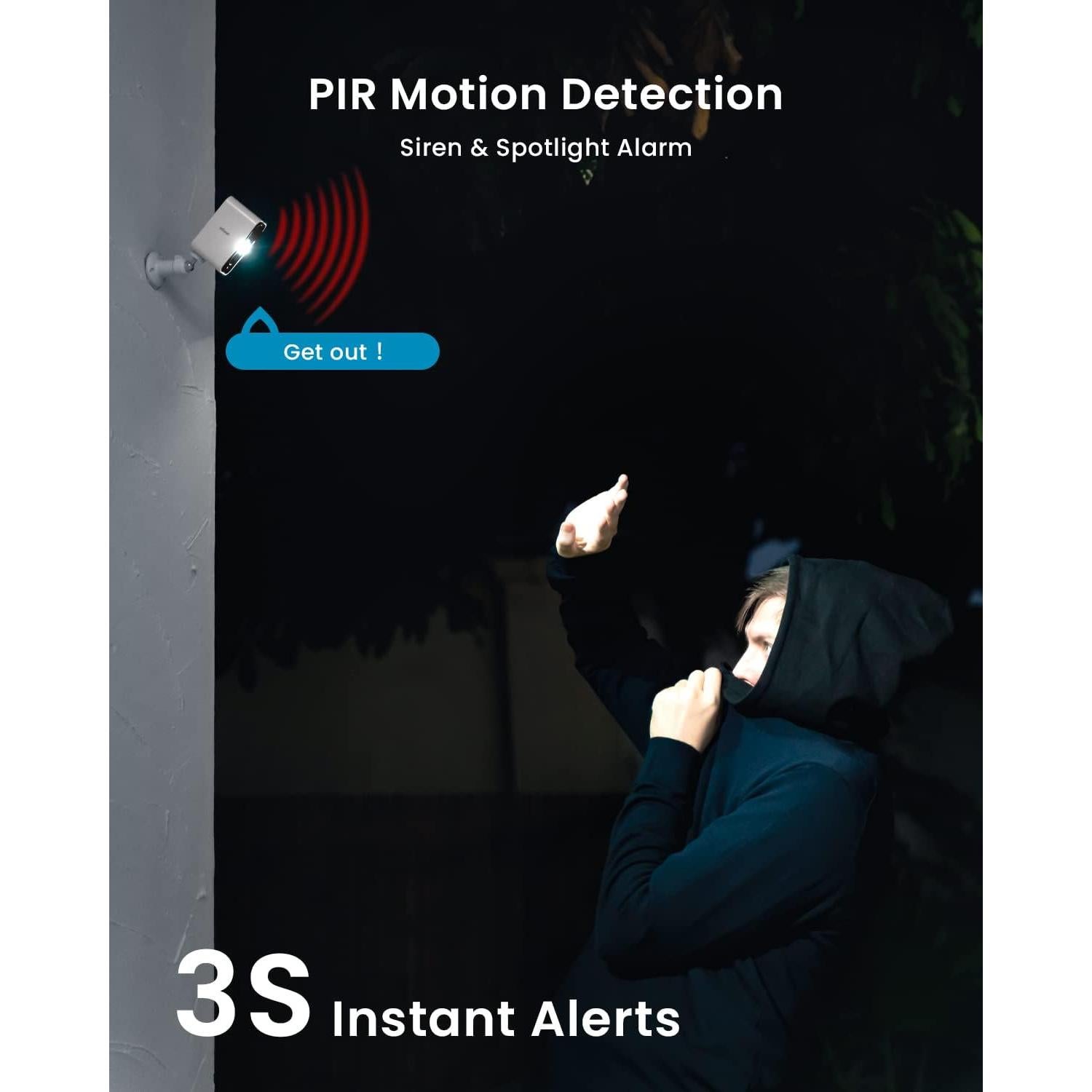 Cámara de Seguridad Inalámbrica ieGeek 2K con Alarma y AI