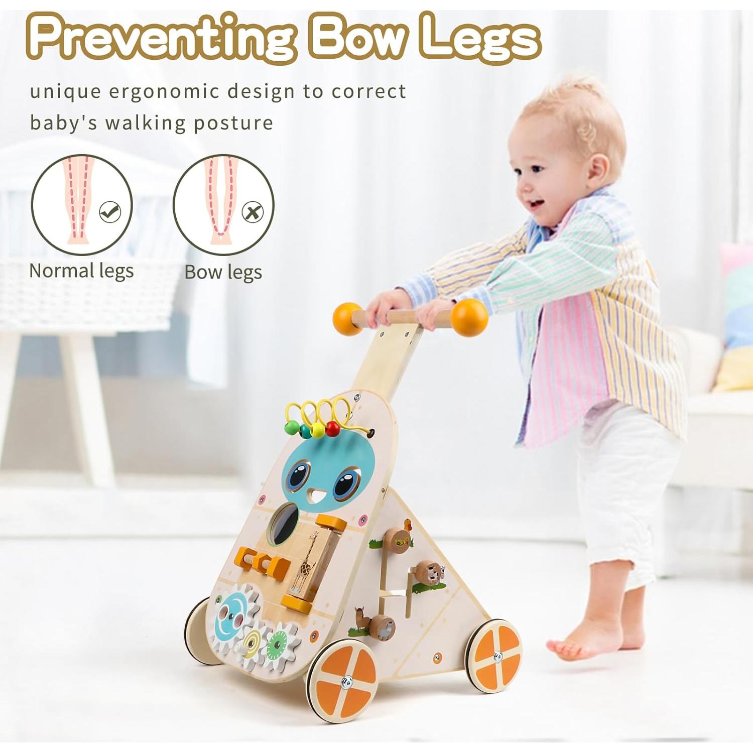 Andador de Madera Canuan Ajustable con 7 Actividades Educativas