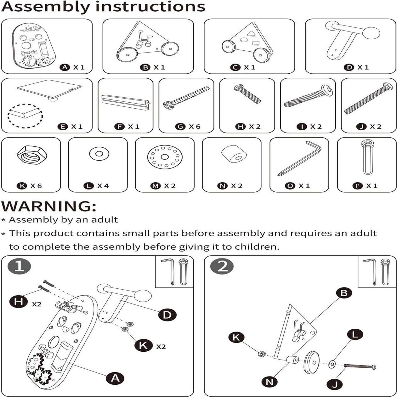 Andador de Madera Canuan Ajustable con 7 Actividades Educativas
