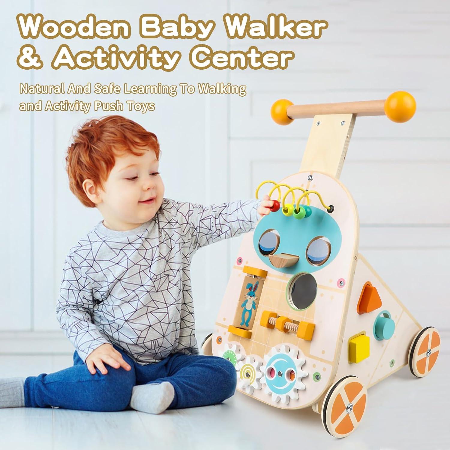 Andador de Madera Canuan Ajustable con 7 Actividades Educativas