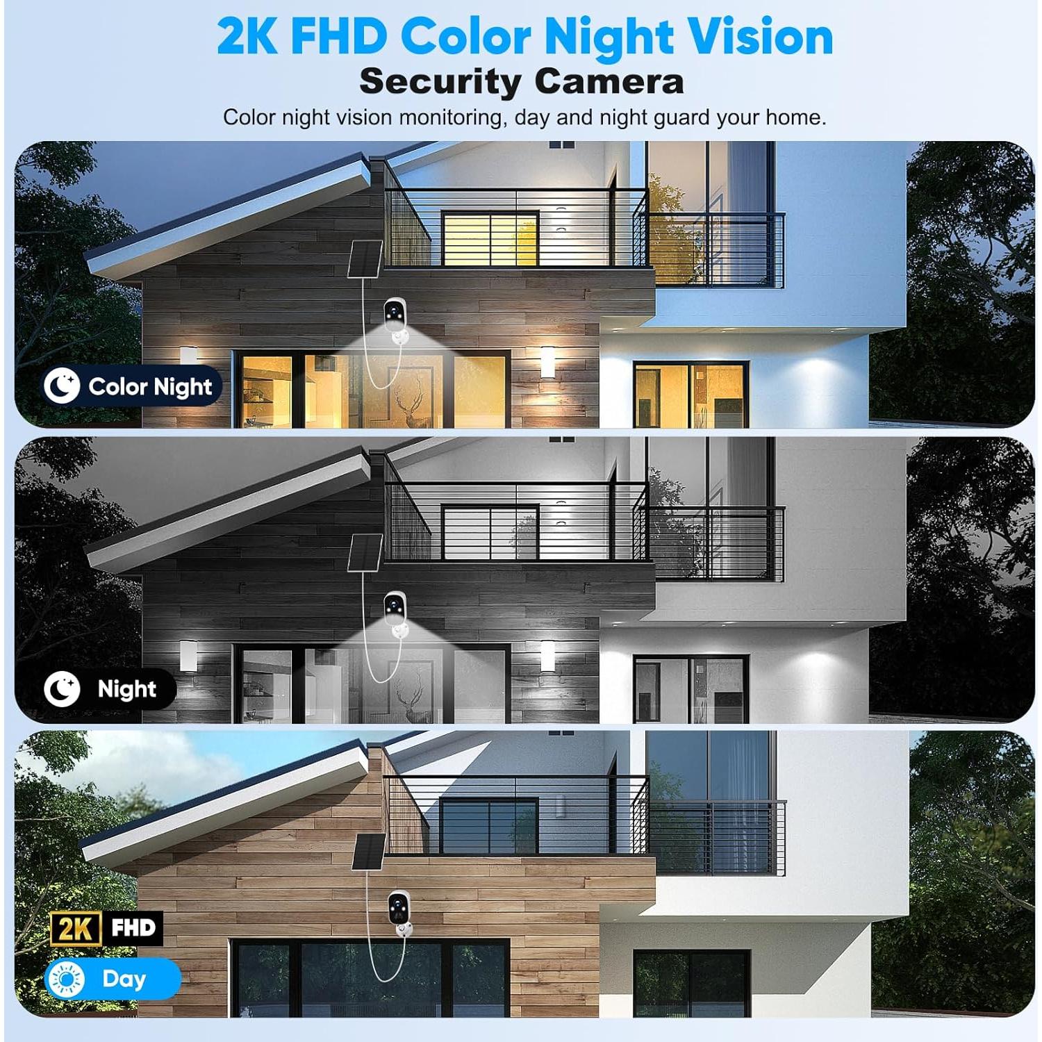 Cámara de Seguridad Solar Sofiwaa 2K IP66 Inalámbrica