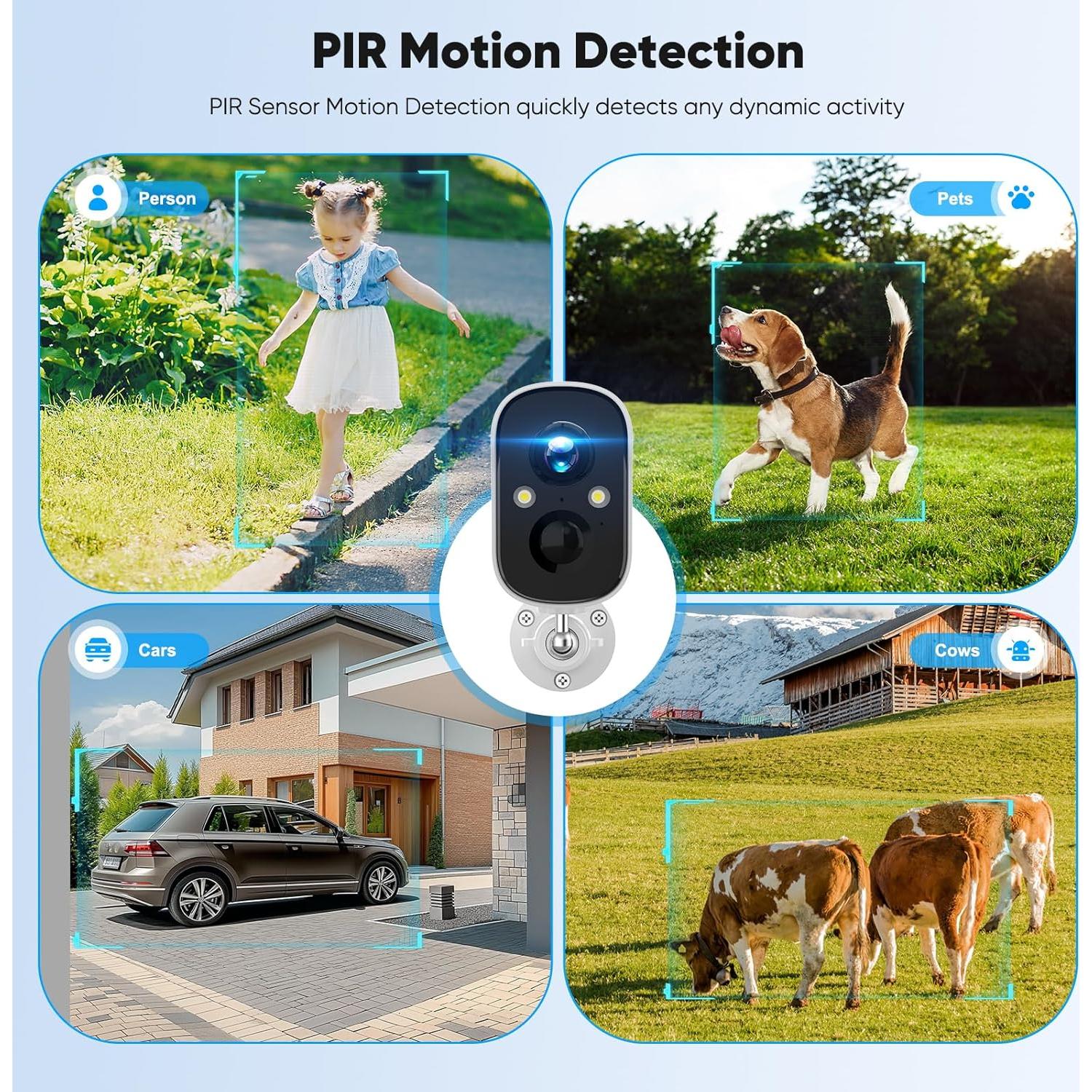 Cámara de Seguridad Solar Sofiwaa 2K IP66 Inalámbrica