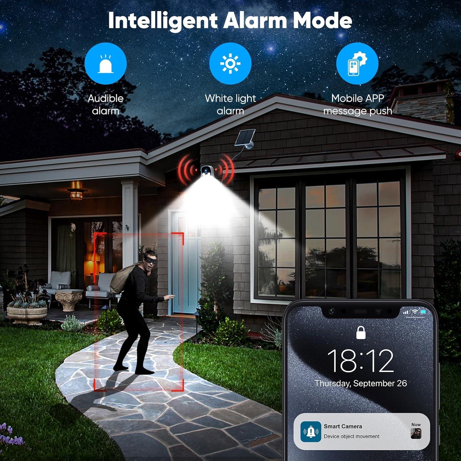 Cámara de Seguridad Solar Sofiwaa 2K IP66 Inalámbrica