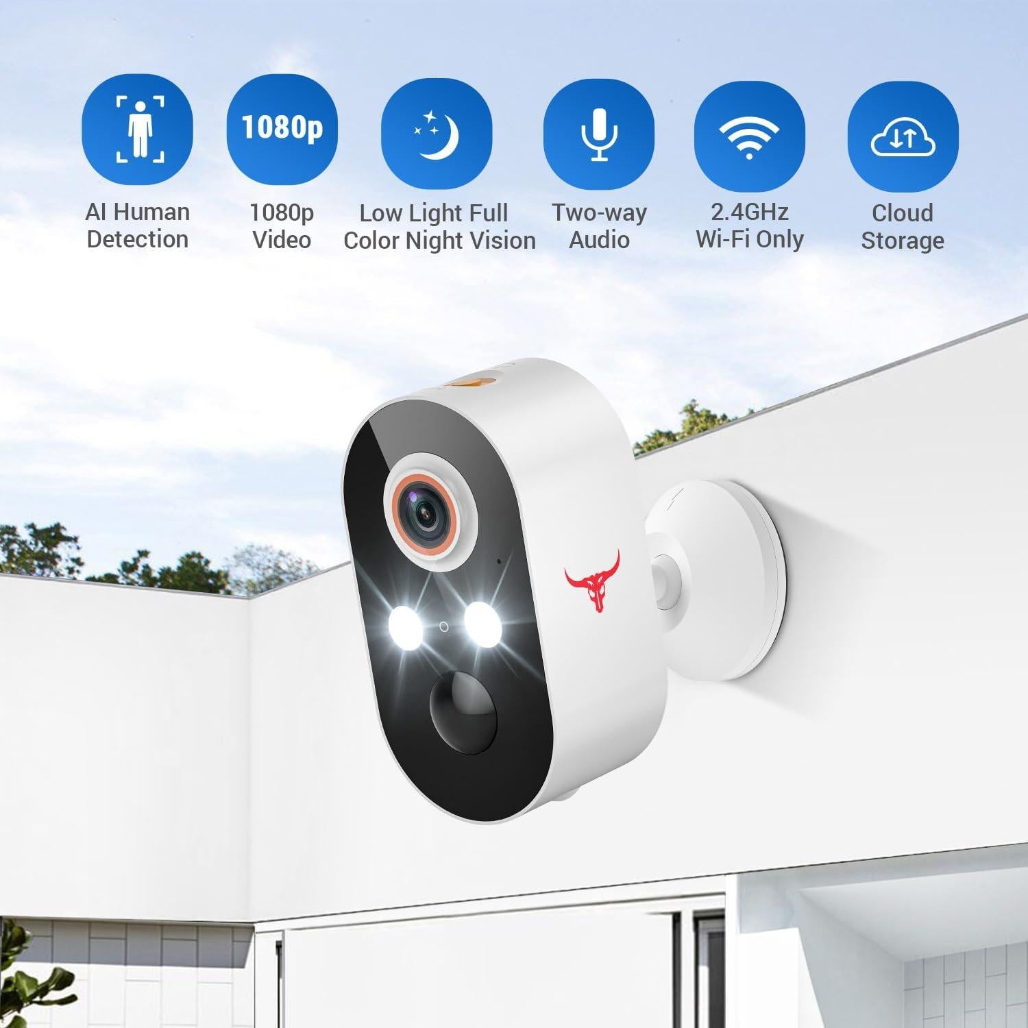 Cámara de Seguridad Inalámbrica 1080P BoilNano con Visión Nocturna