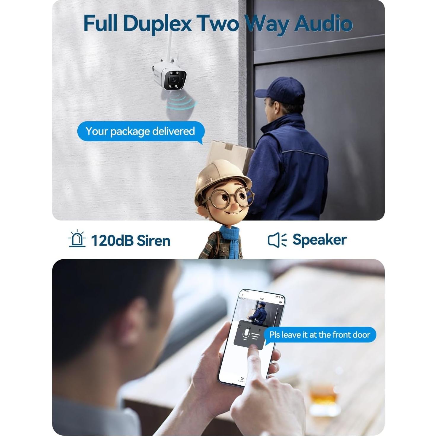 Cámara de Seguridad FOSCAM V5P 5MP WiFi Doble Banda IP66