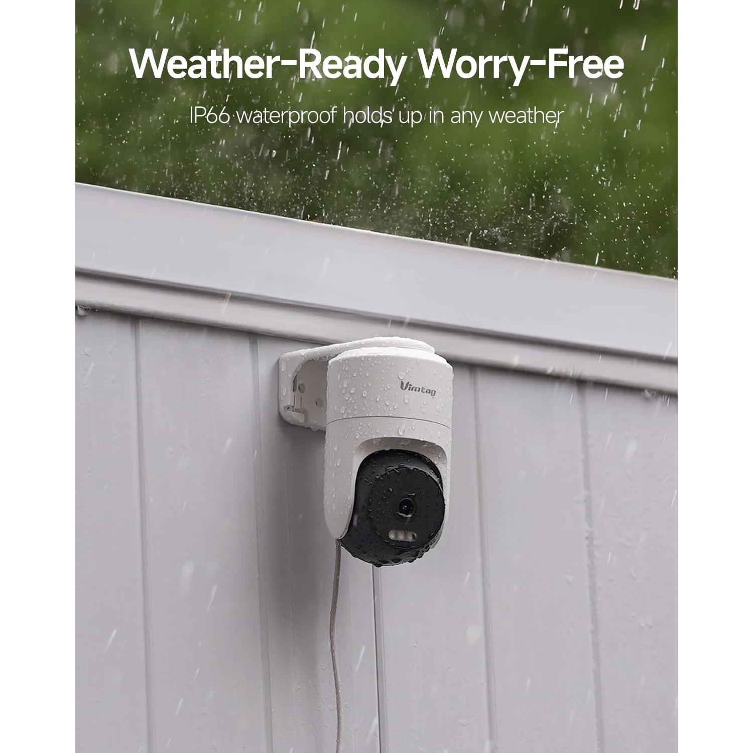 Cámara de Seguridad VIMTAG 2.5K WiFi Doble Banda 360° IP66