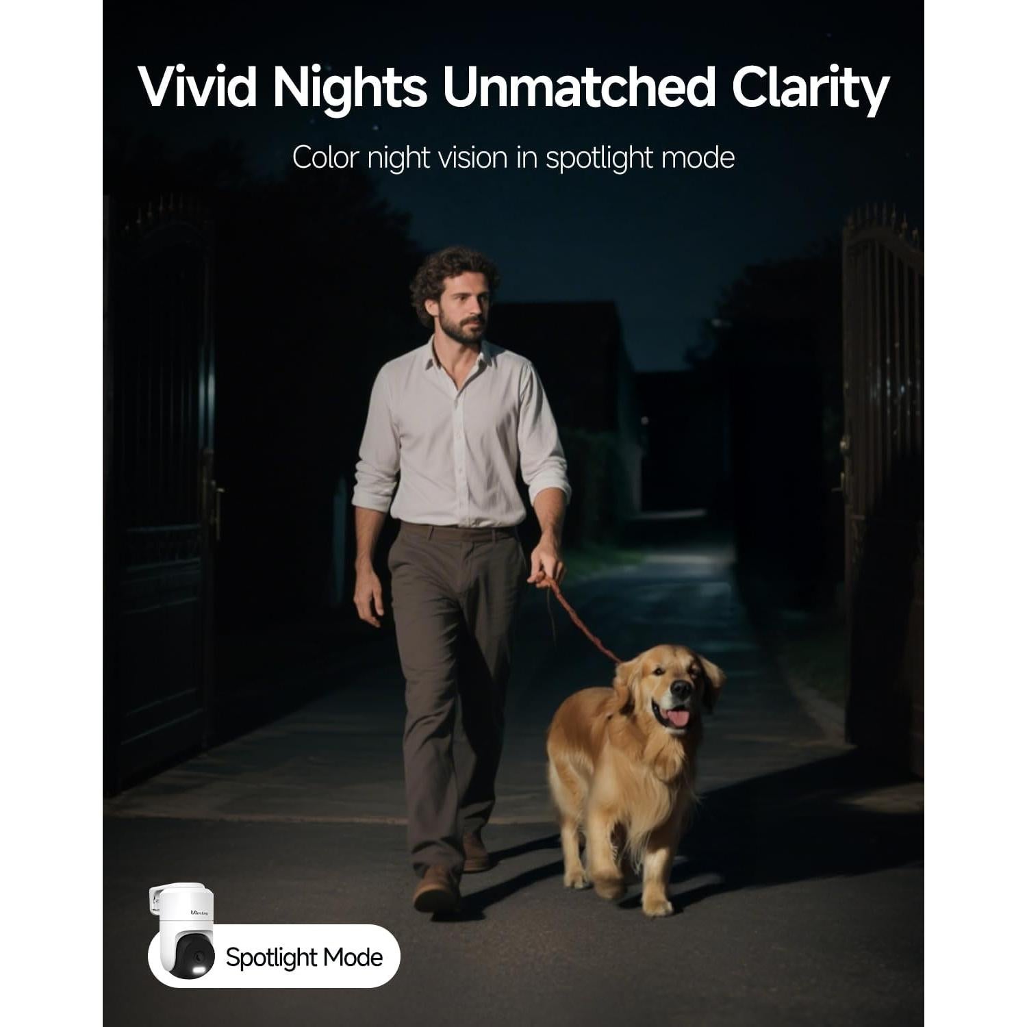 Cámara de Seguridad VIMTAG 2.5K WiFi Doble Banda 360° IP66