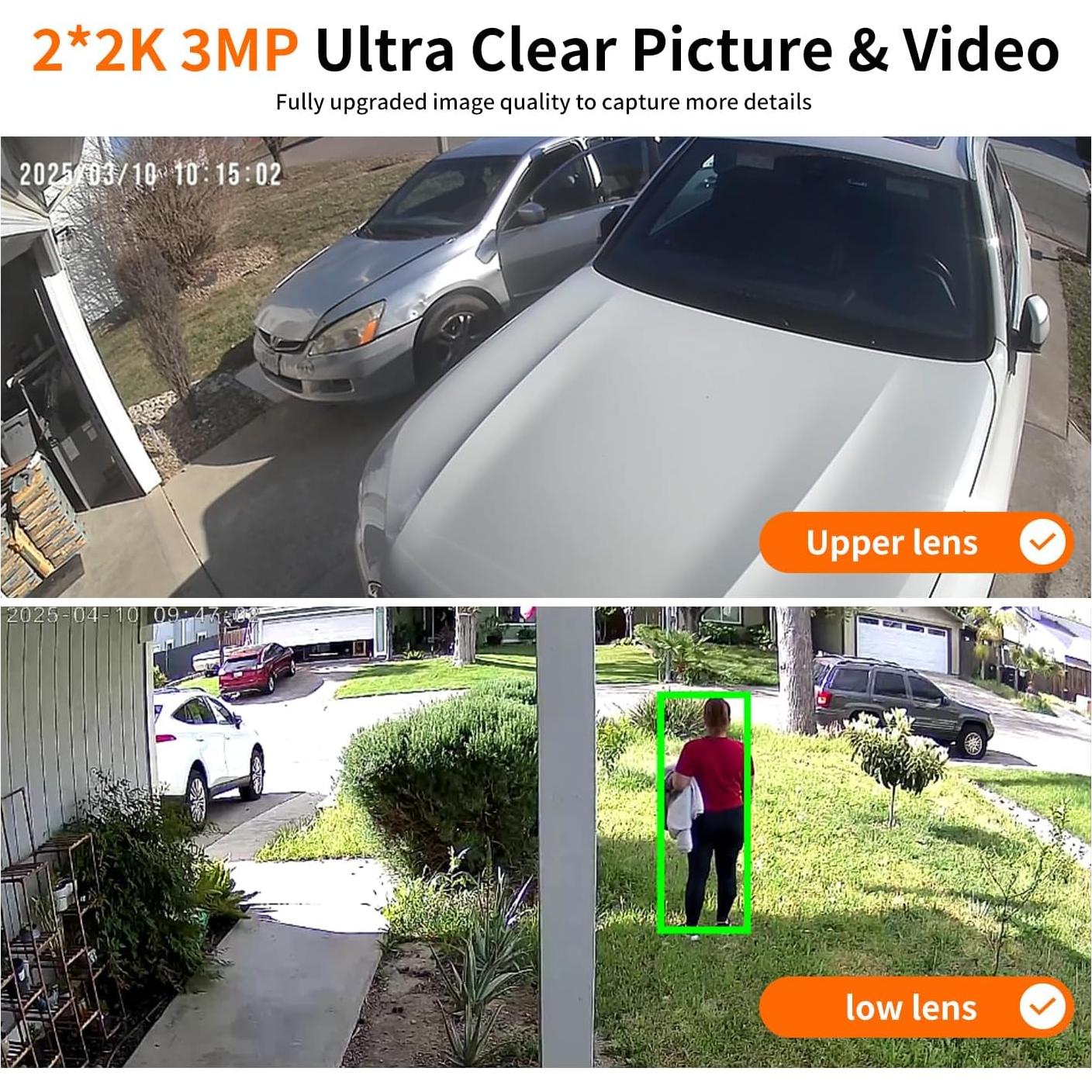 Cámara de Seguridad Inalámbrica LETSCEE QG15-B Solar 2K