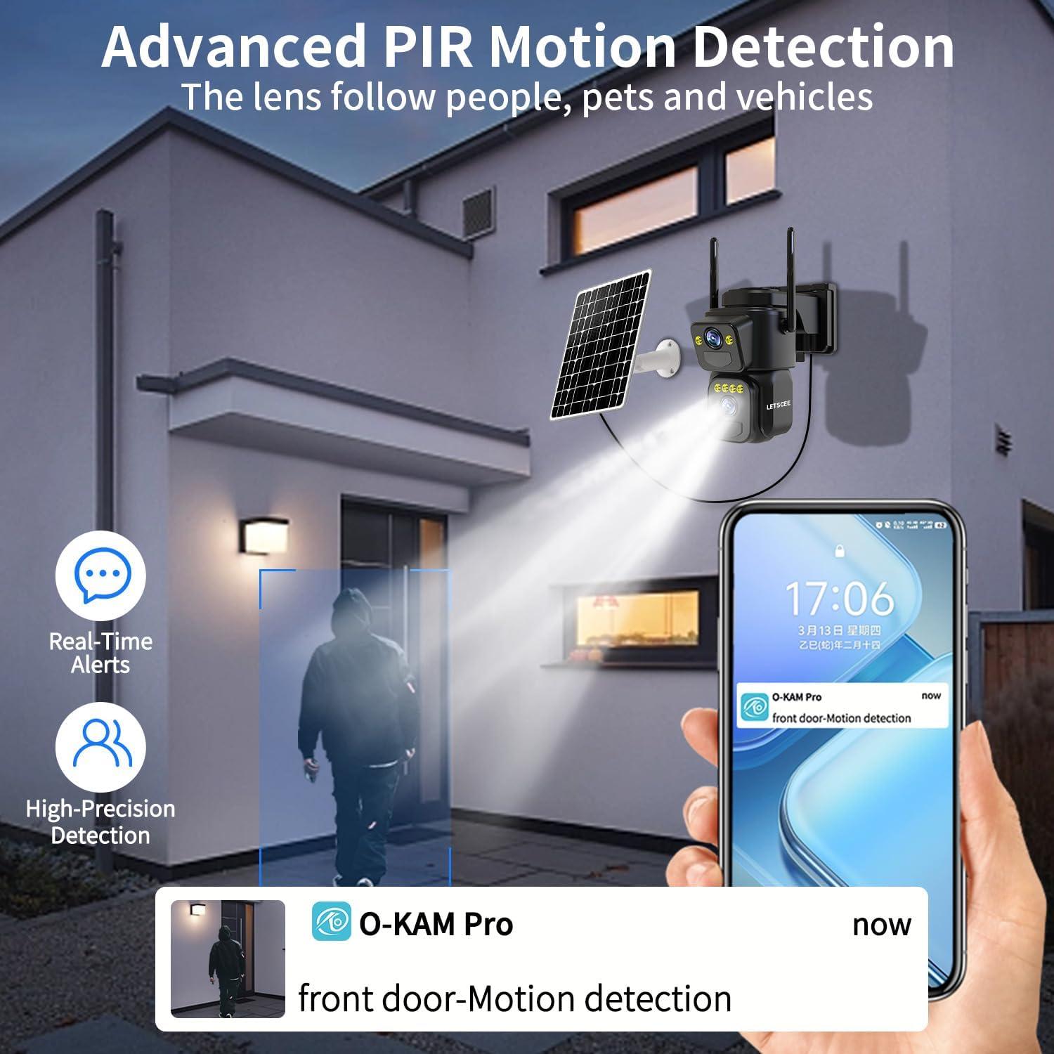 Cámara de Seguridad Inalámbrica LETSCEE QG15-B Solar 2K