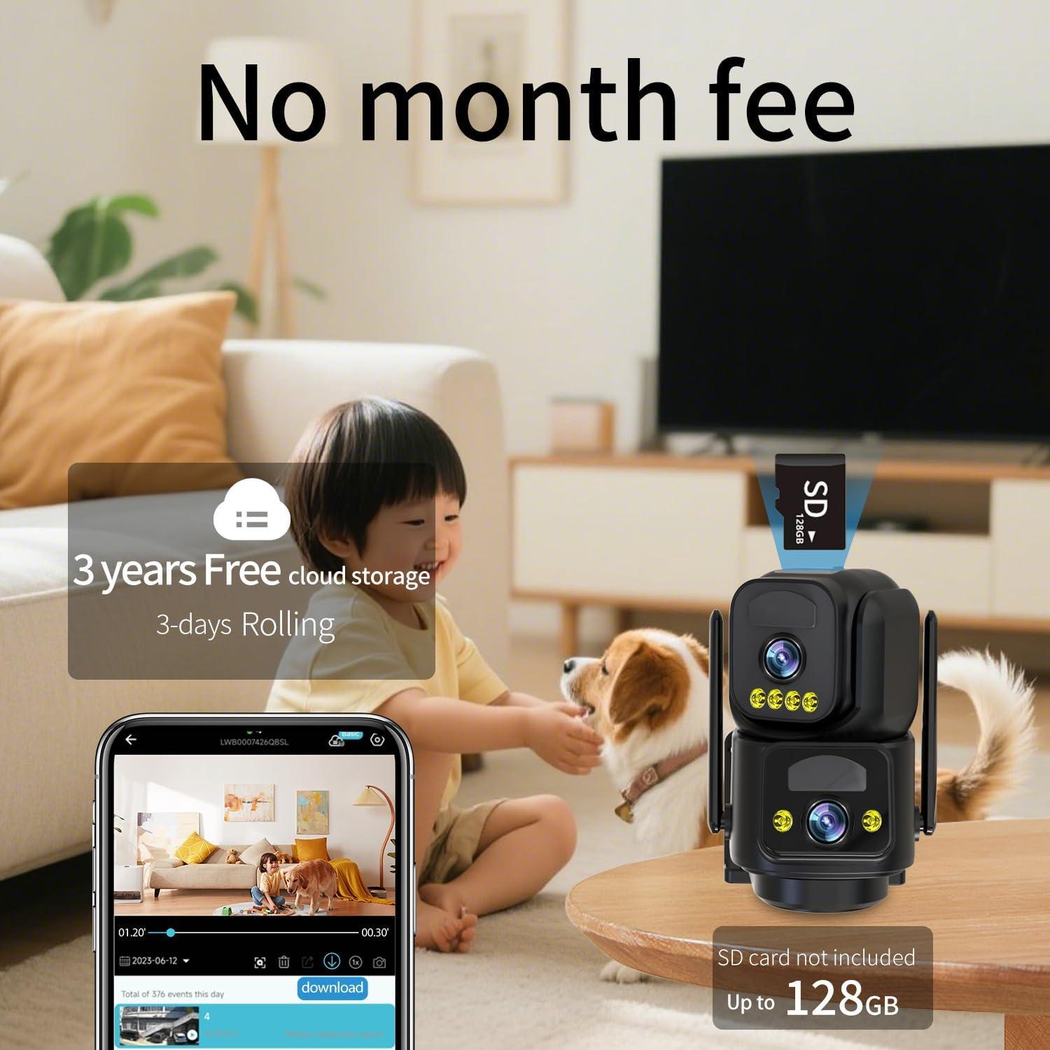 Cámara de Seguridad Inalámbrica LETSCEE QG15-B Solar 2K