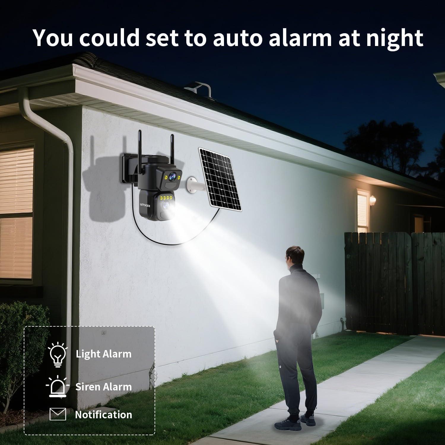 Cámara de Seguridad Inalámbrica LETSCEE QG15-B Solar 2K