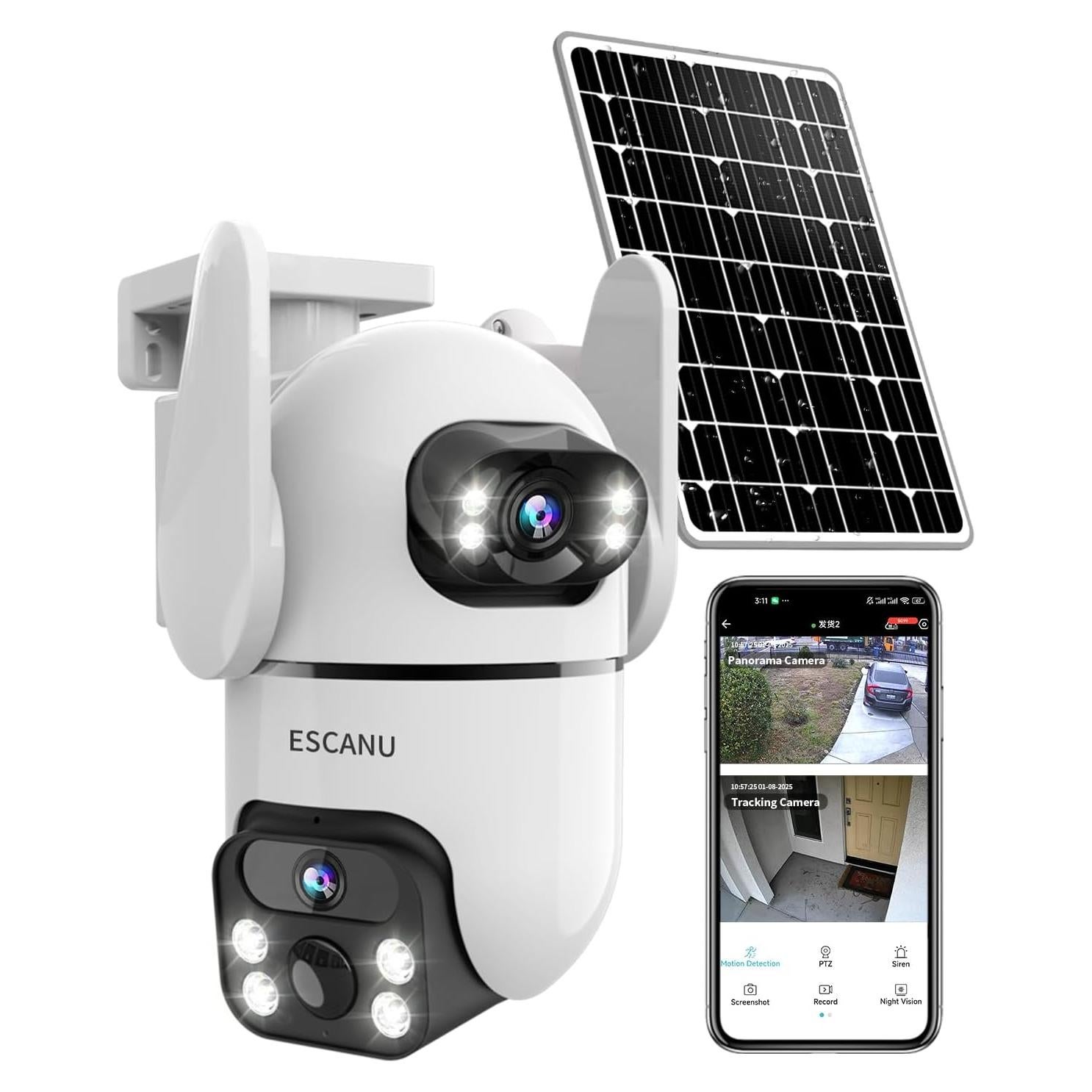 Cámara de Seguridad Inalámbrica ESCANU QG8 2K Doble Lente