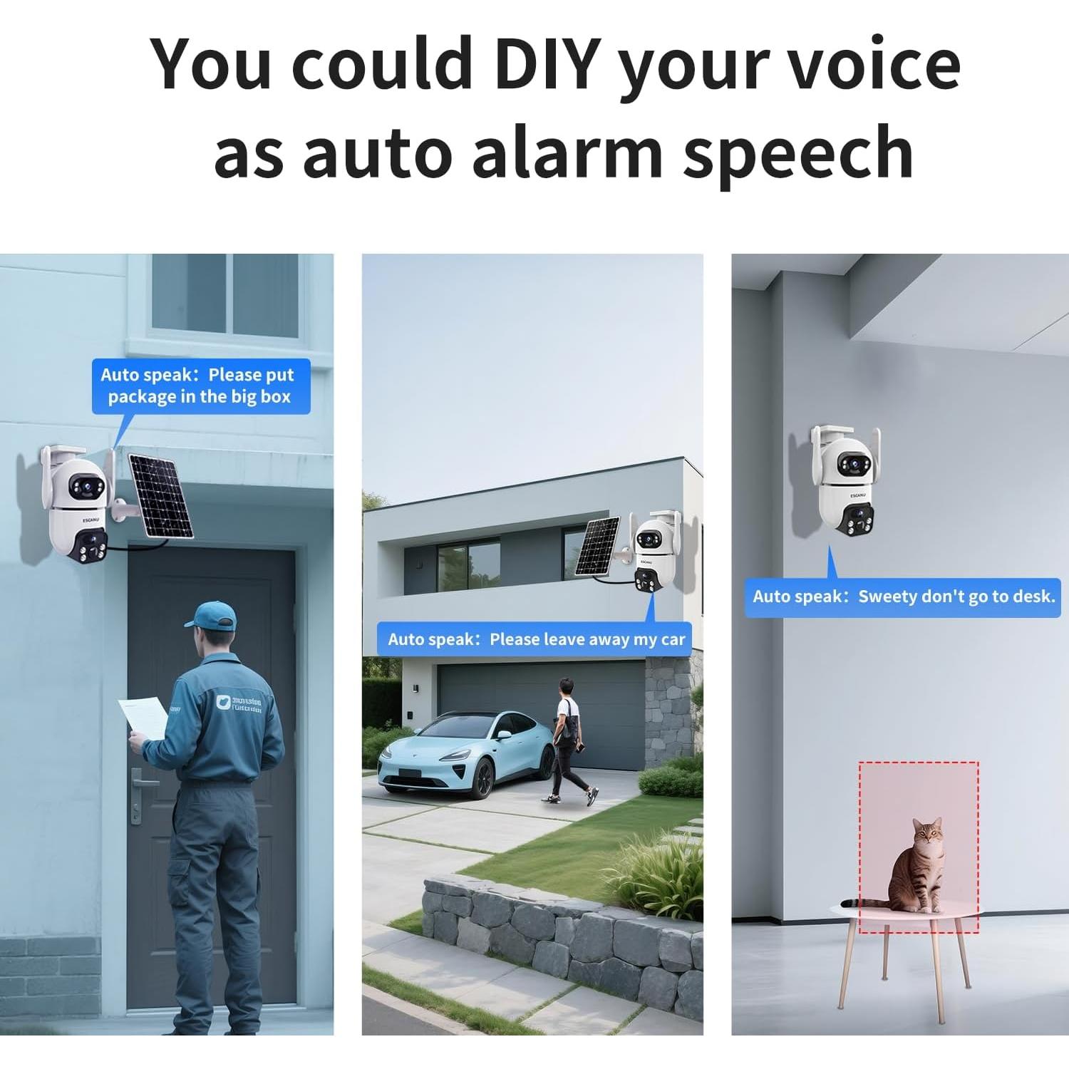 Cámara de Seguridad Inalámbrica ESCANU QG8 2K Doble Lente