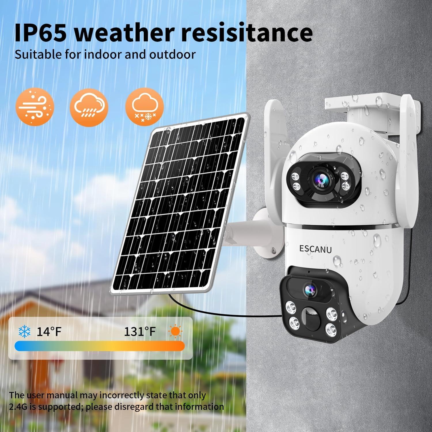 Cámara de Seguridad Inalámbrica ESCANU QG8 2K Doble Lente