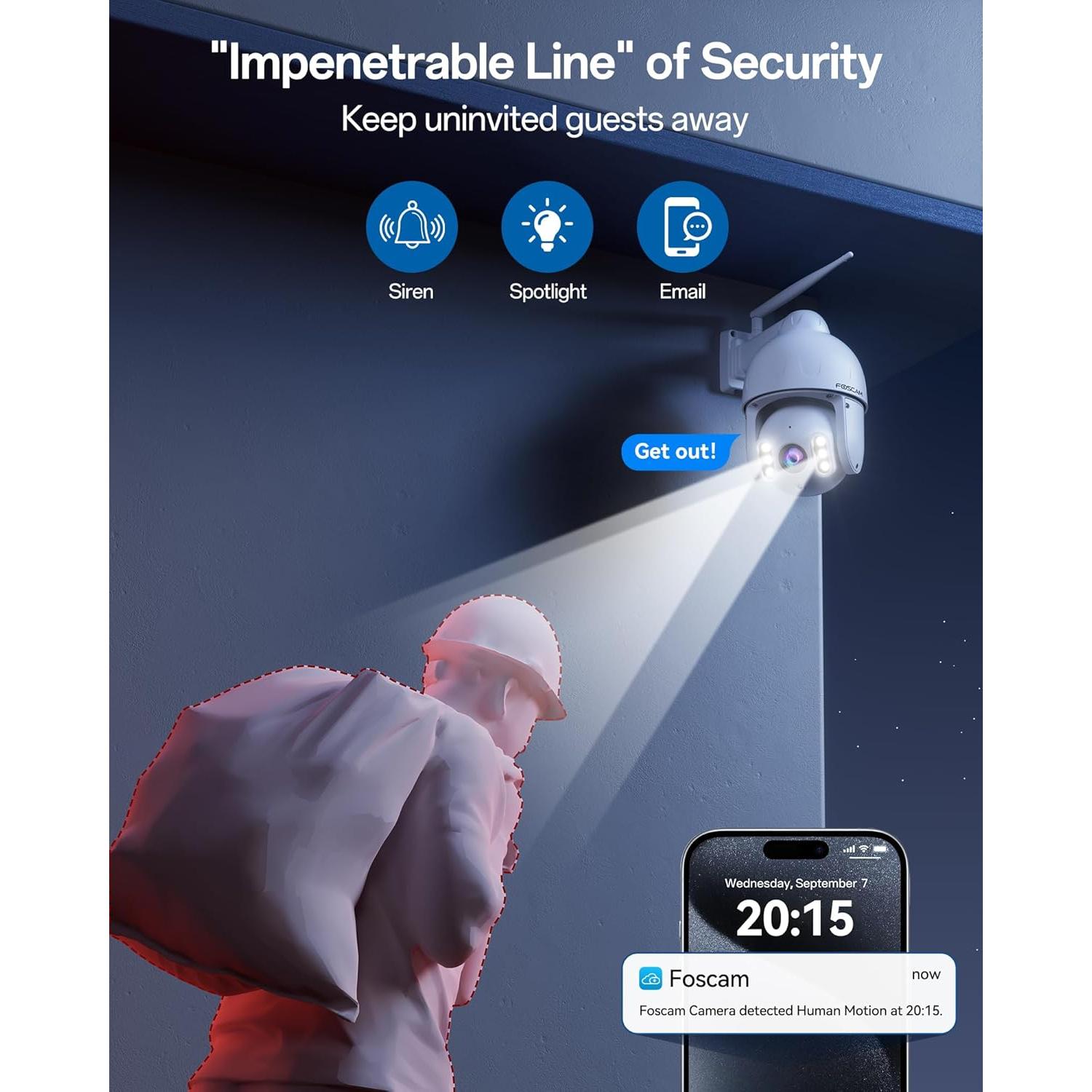 Cámara de Seguridad FOSCAM 4K Inalámbrica para Exterior AI