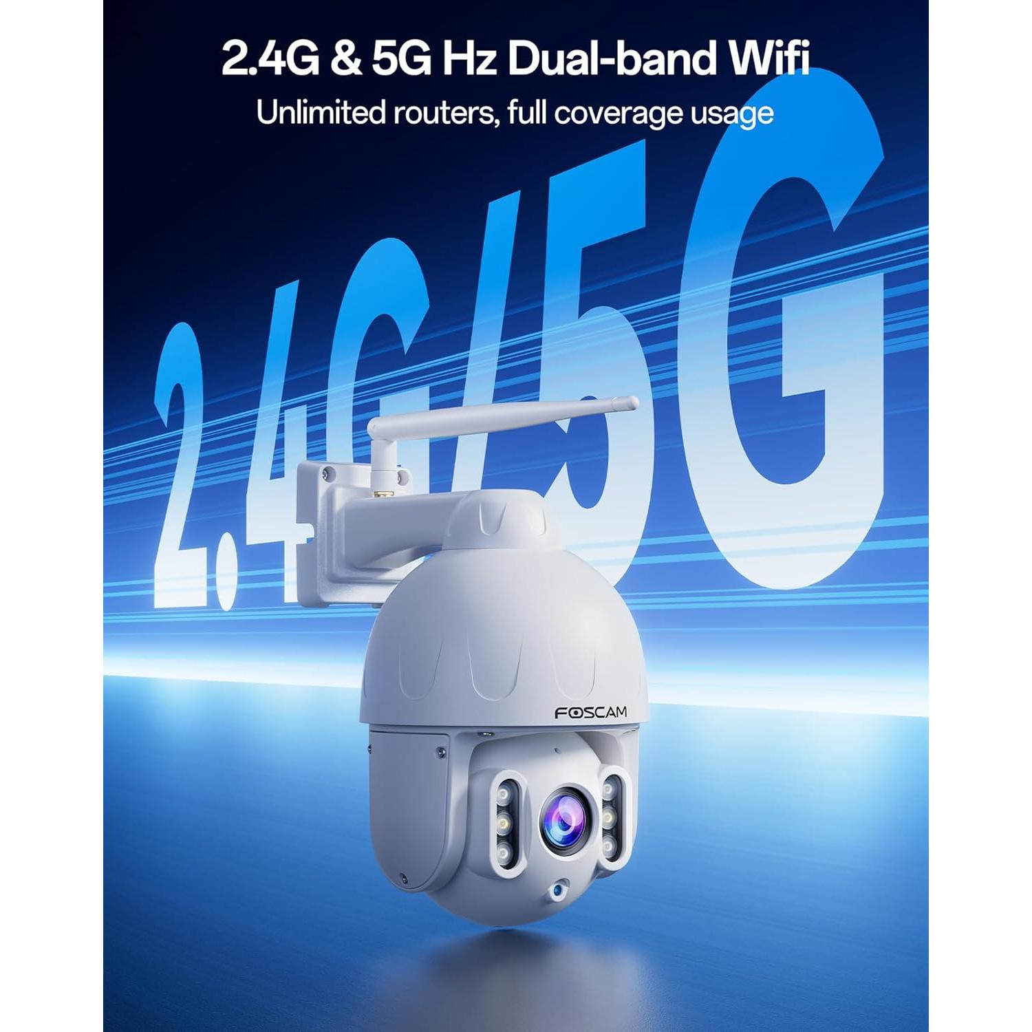 Cámara de Seguridad FOSCAM 4K Inalámbrica para Exterior AI