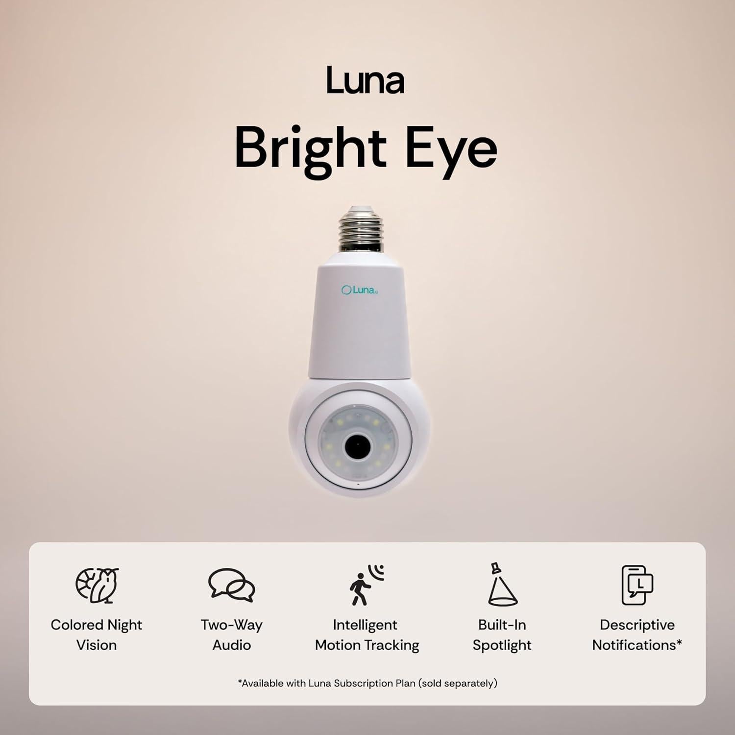 Cámara de Seguridad Bombilla LUNA Z9 360° Wi-Fi Color