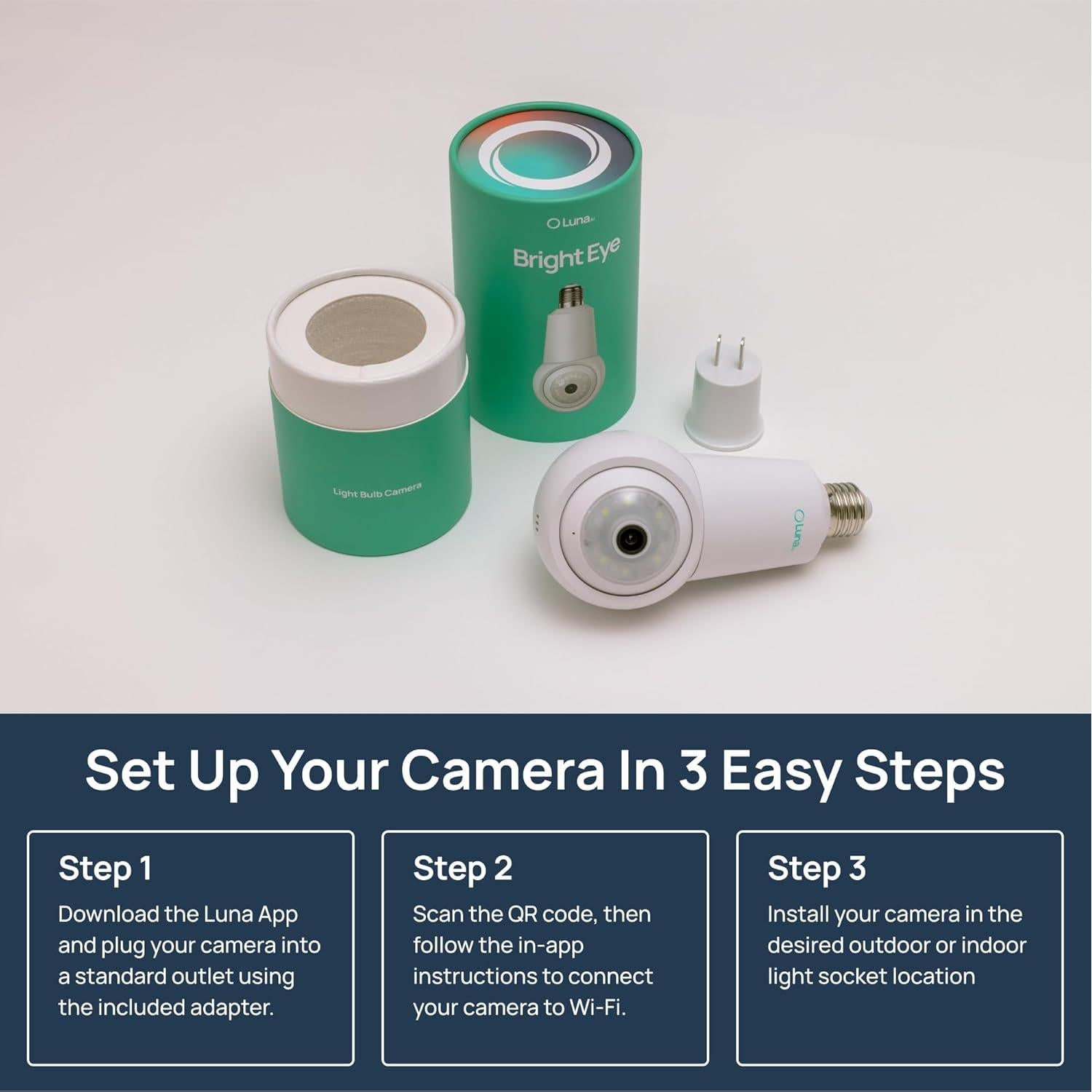 Cámara de Seguridad Bombilla LUNA Z9 360° Wi-Fi Color