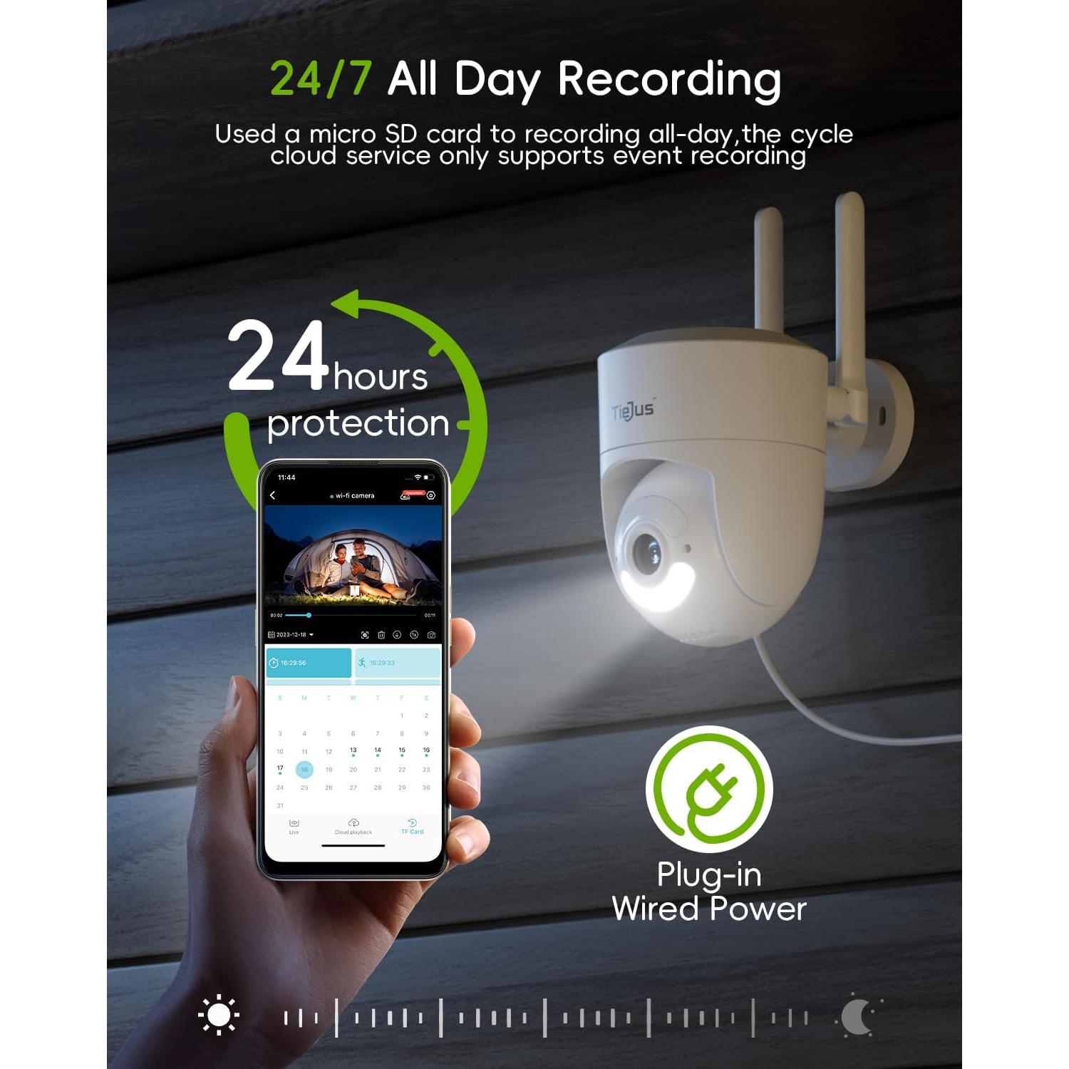 Cámara de Seguridad WiFi 5G Tiejus 2K Exterior IP66
