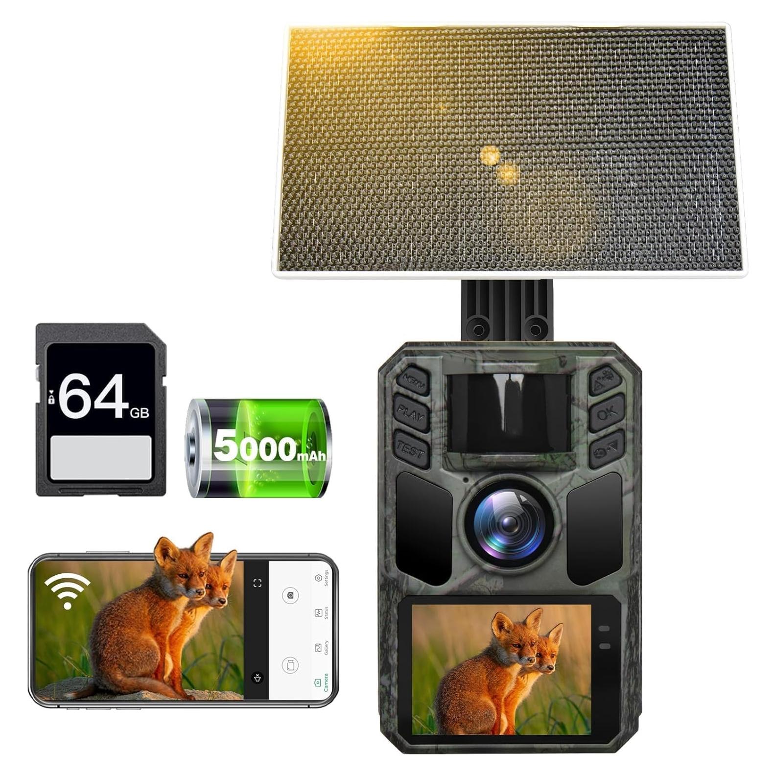 Cámara de sendero 4K FKPCAM con visión nocturna y WiFi