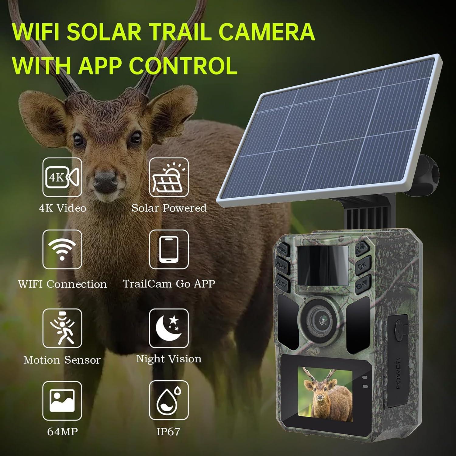 Cámara de sendero 4K FKPCAM con visión nocturna y WiFi