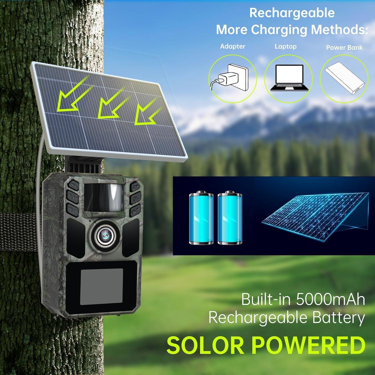 Cámara de sendero 4K FKPCAM con visión nocturna y WiFi