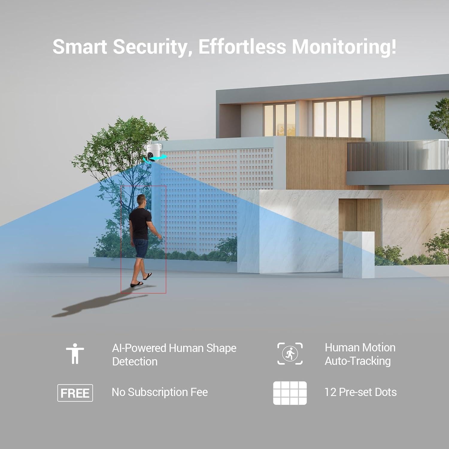 Cámara de Seguridad EZVIZ H8C 2MP 360° WiFi Exterior