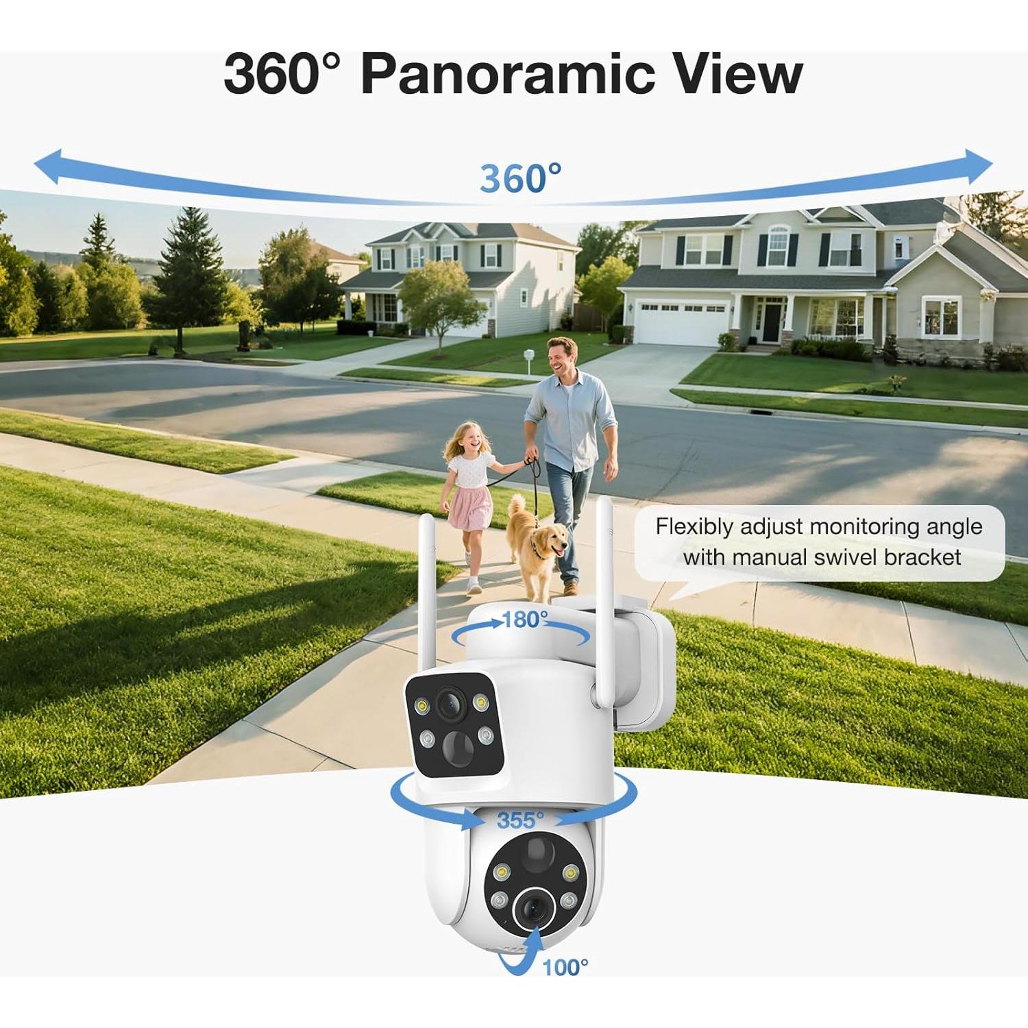 Cámara de Seguridad Inalámbrica Doble Lente TKENPRO 2K HD