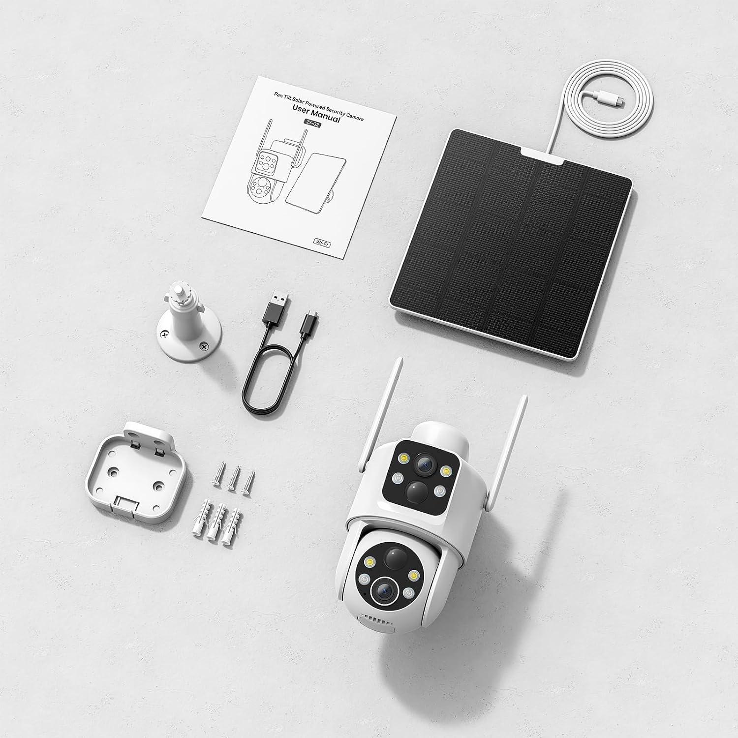 Cámara de Seguridad Inalámbrica Doble Lente TKENPRO 2K HD