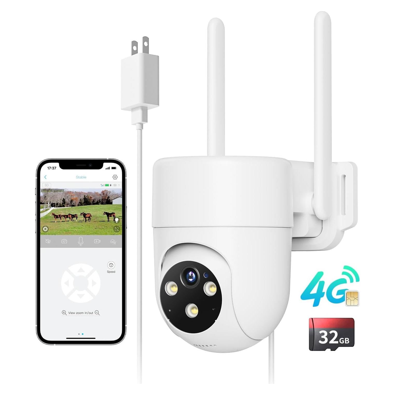 Cámara de Seguridad Celular LIWAN 4G LTE Blanca 2K