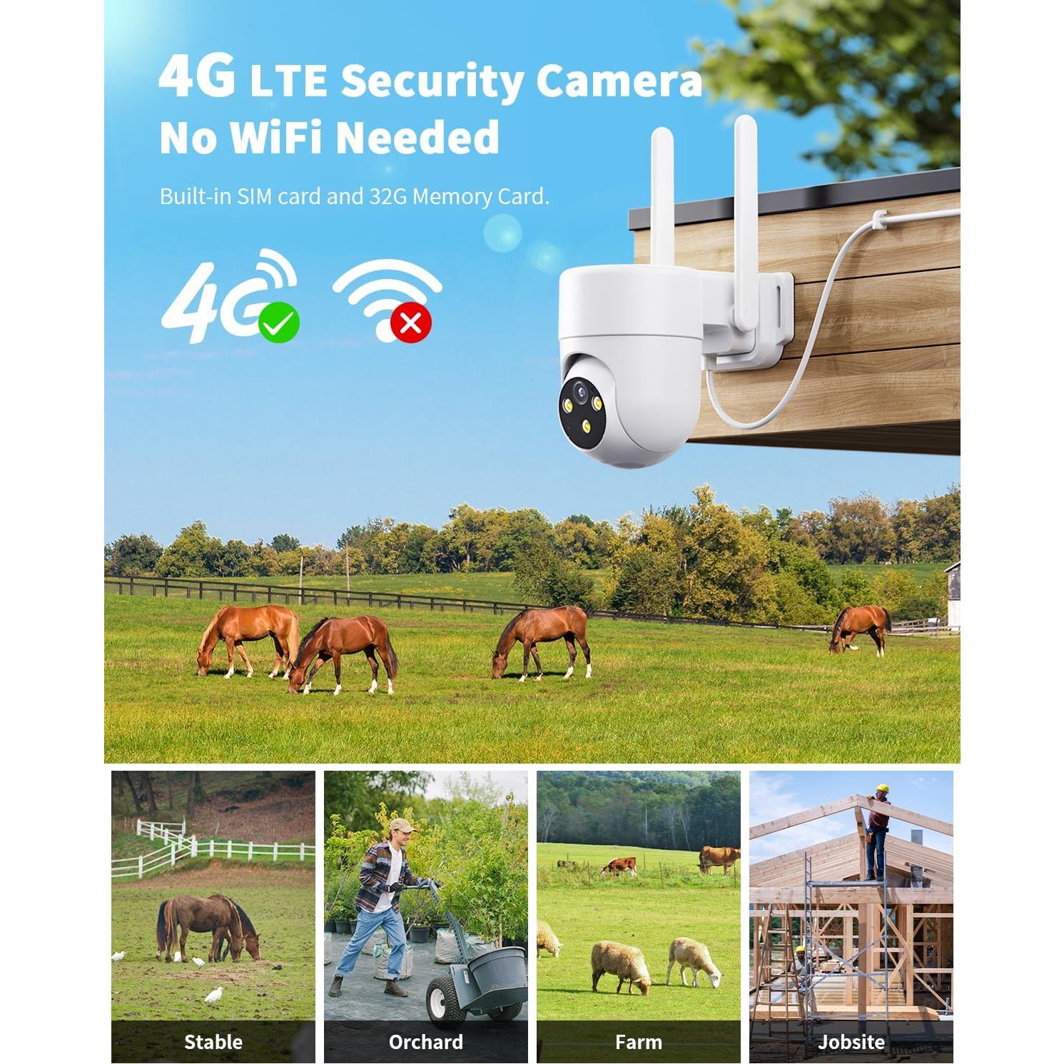 Cámara de Seguridad Celular LIWAN 4G LTE Blanca 2K