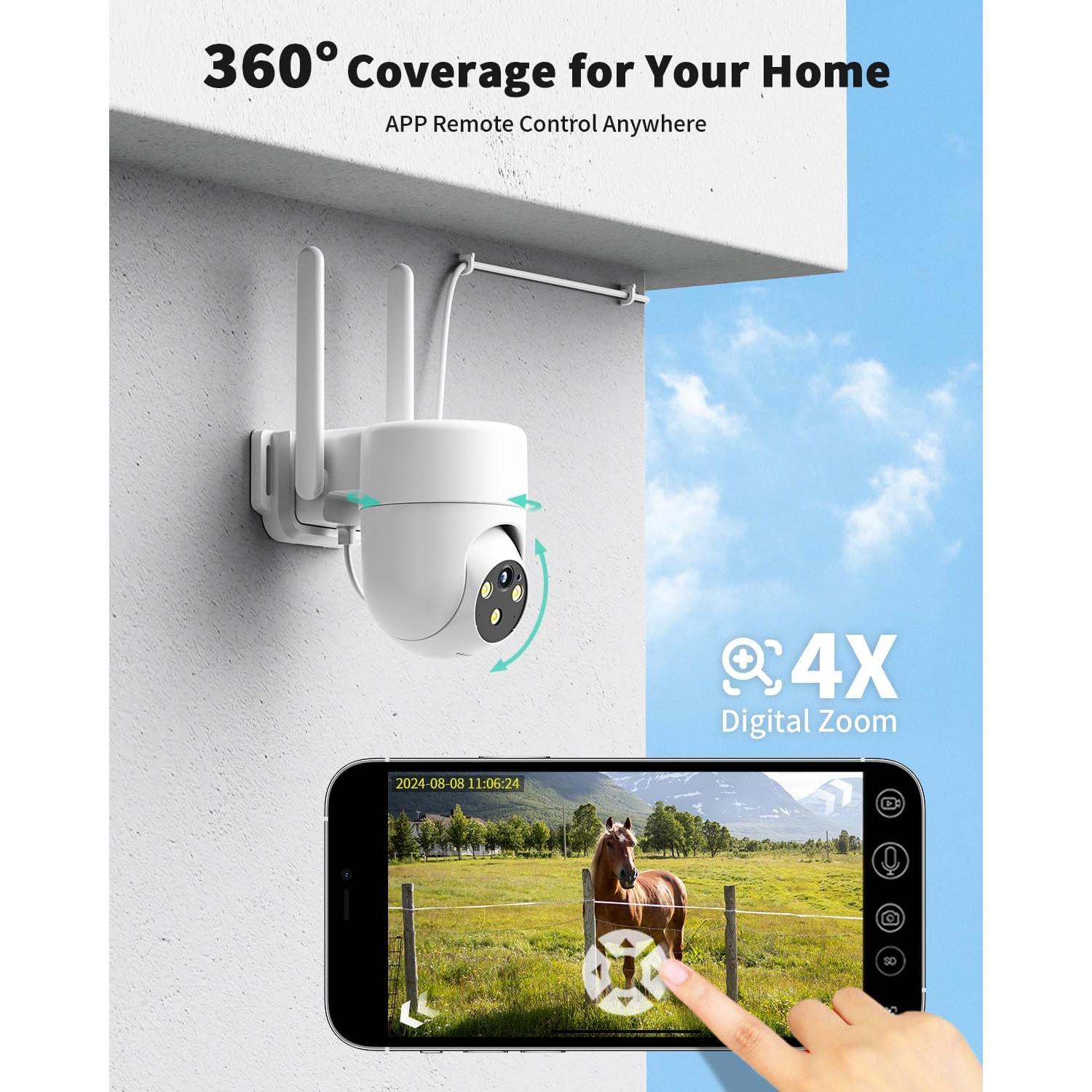 Cámara de Seguridad Celular LIWAN 4G LTE Blanca 2K