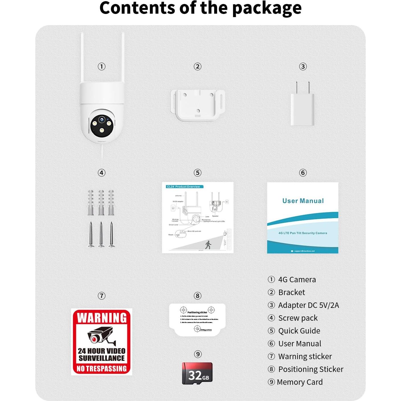 Cámara de Seguridad Celular LIWAN 4G LTE Blanca 2K